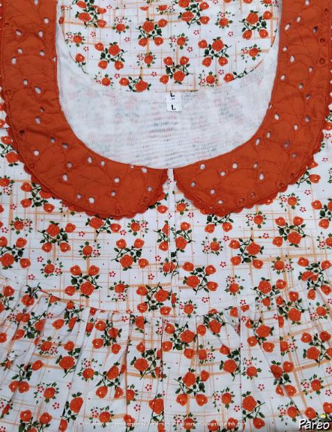 Cotton No Open Large Printed Nighty