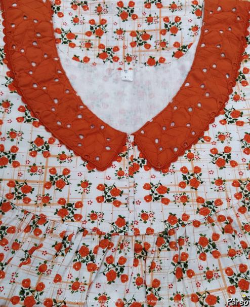 Cotton No Open Large Printed Nighty