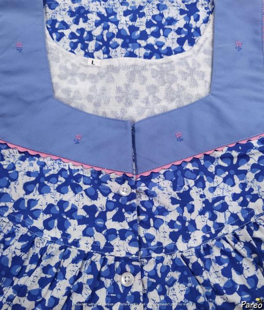 Cotton Half Open Large Printed Nighty