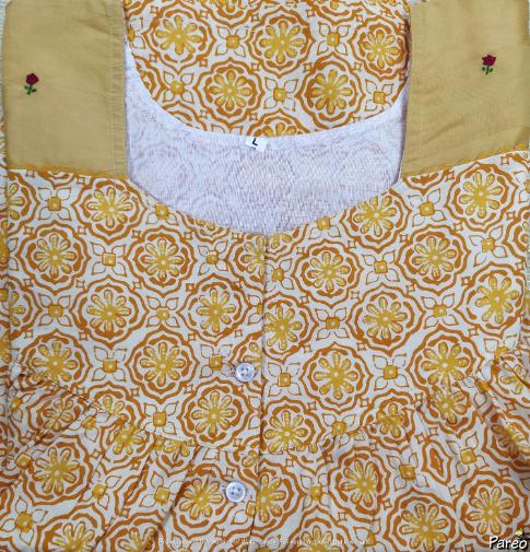 Cotton Half Open Large Printed Nighty