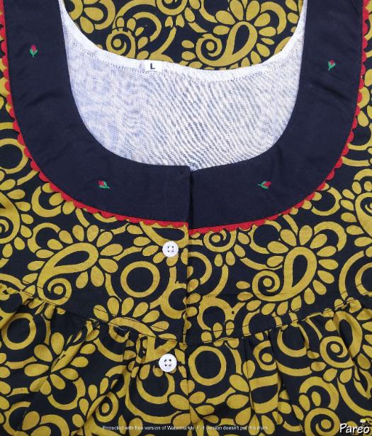 Cotton Half Open Large Printed Nighty
