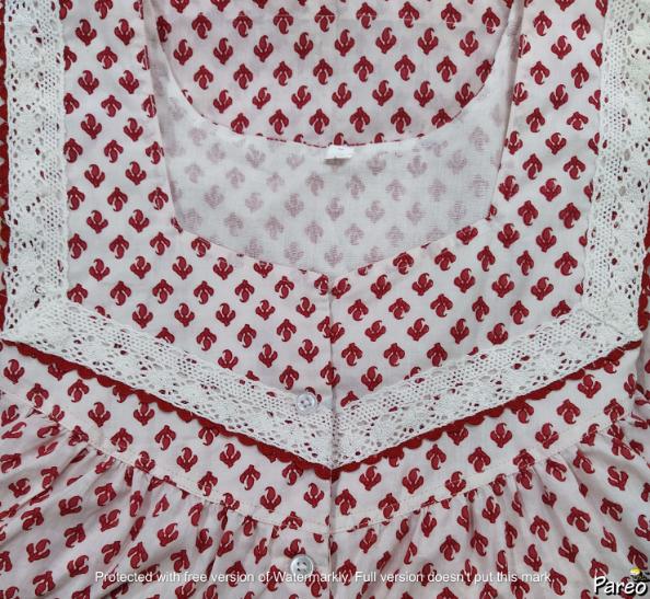 Cotton Half Open Large Printed Nighty