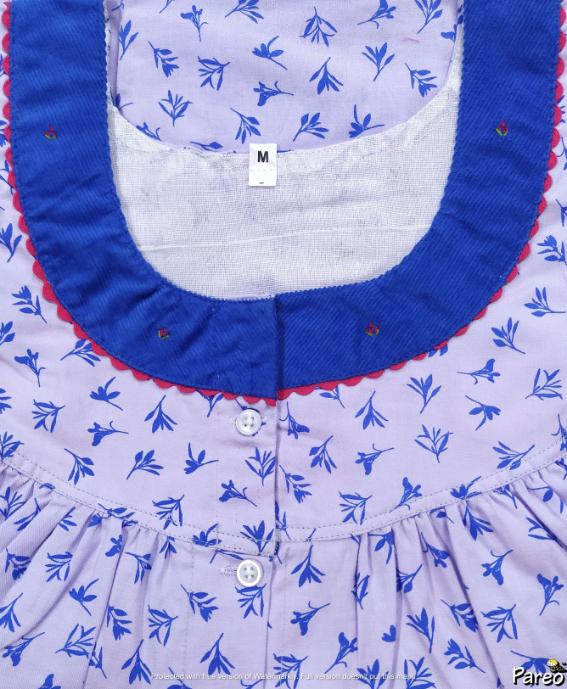 Soft Cotton Full Open Medium Printed Nighty
