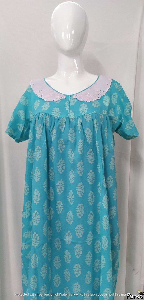 Soft Cotton No Open Large Printed Nighty