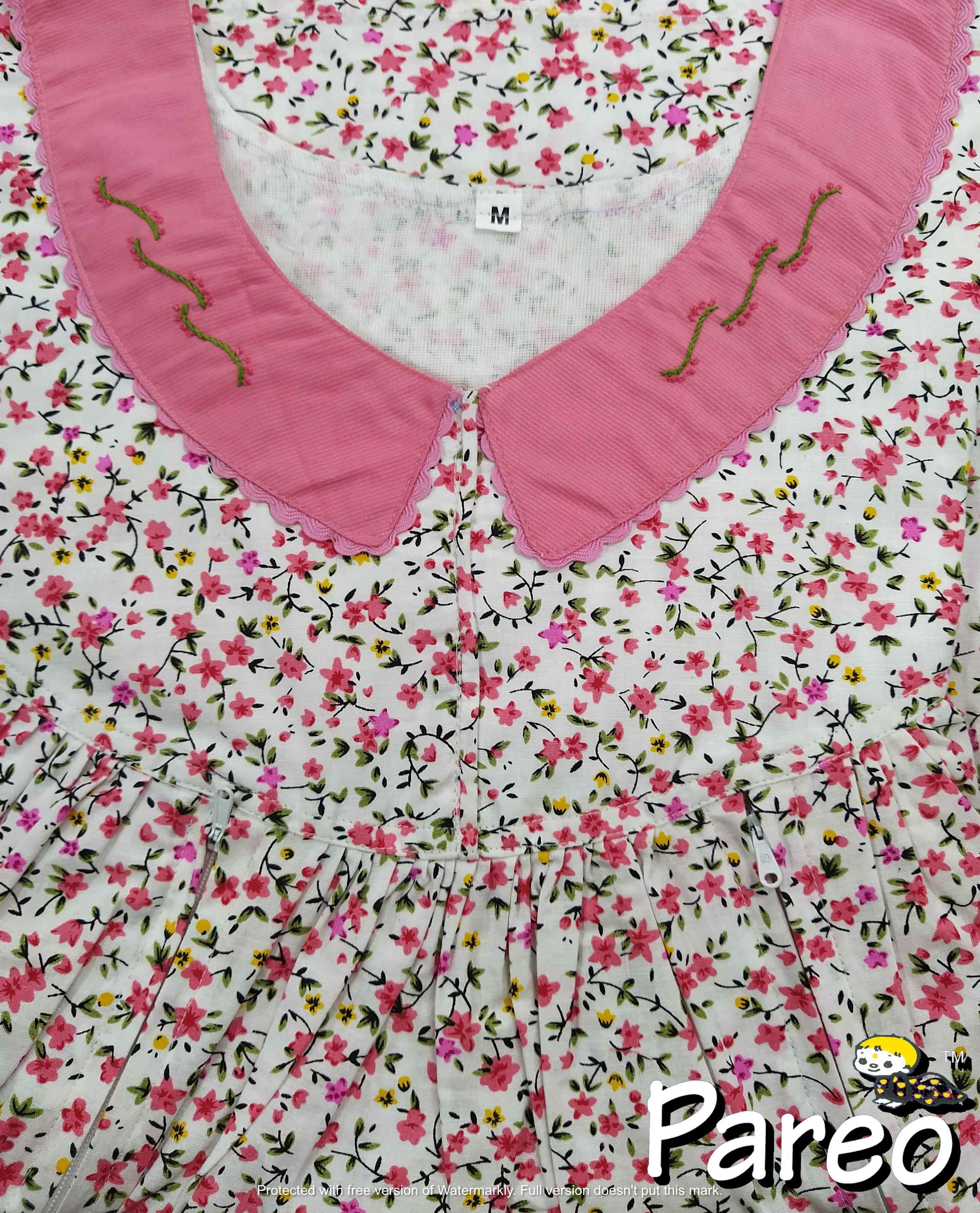 Cotton Side zip Medium Printed Nighty