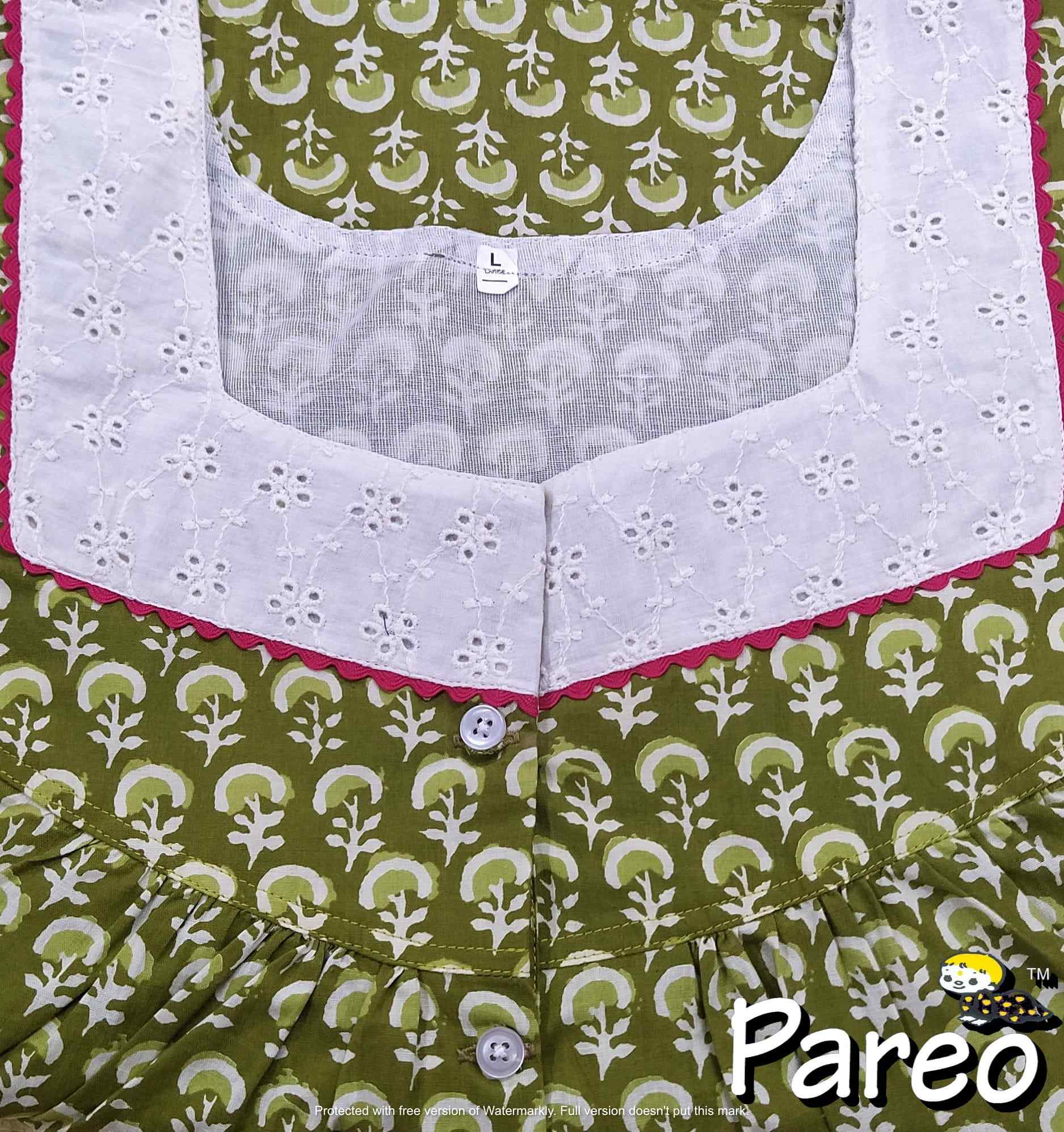 Cotton Half Open Large Printed Nighty