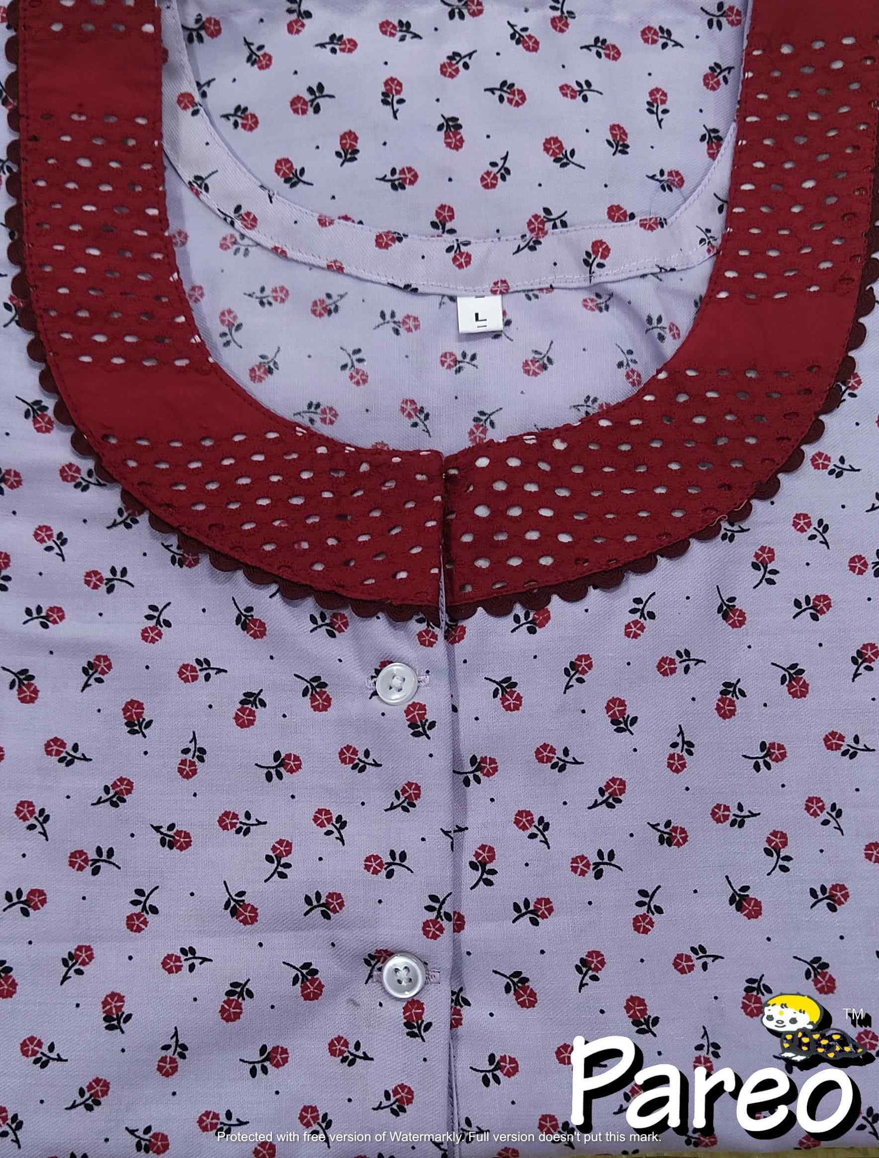 Cotton A-Line Large Printed Nighty