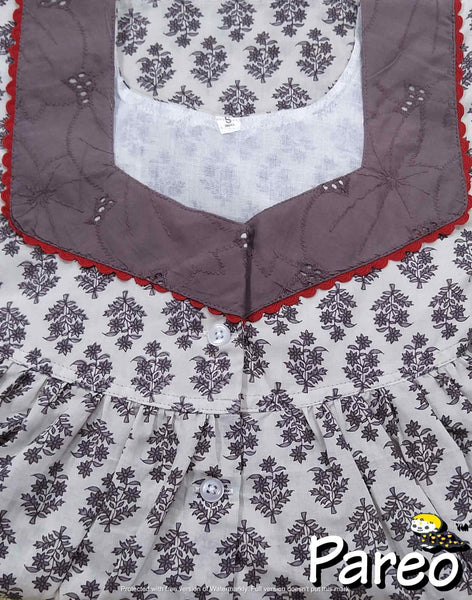 Soft Cotton Half Open Small Printed Nighty