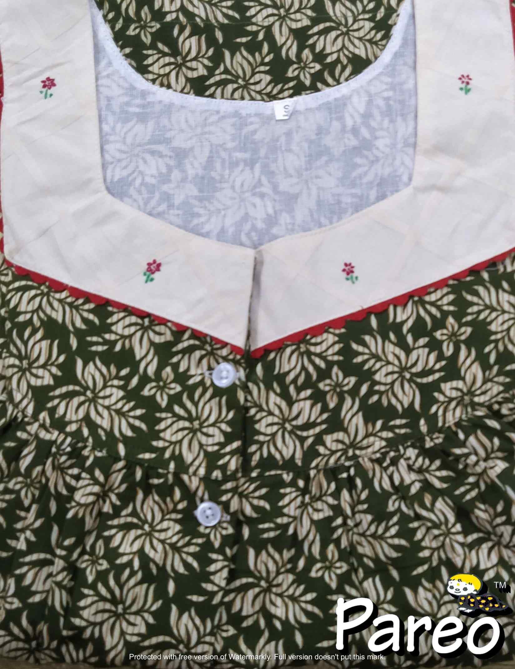 Cotton Half Open Small Printed Nighty