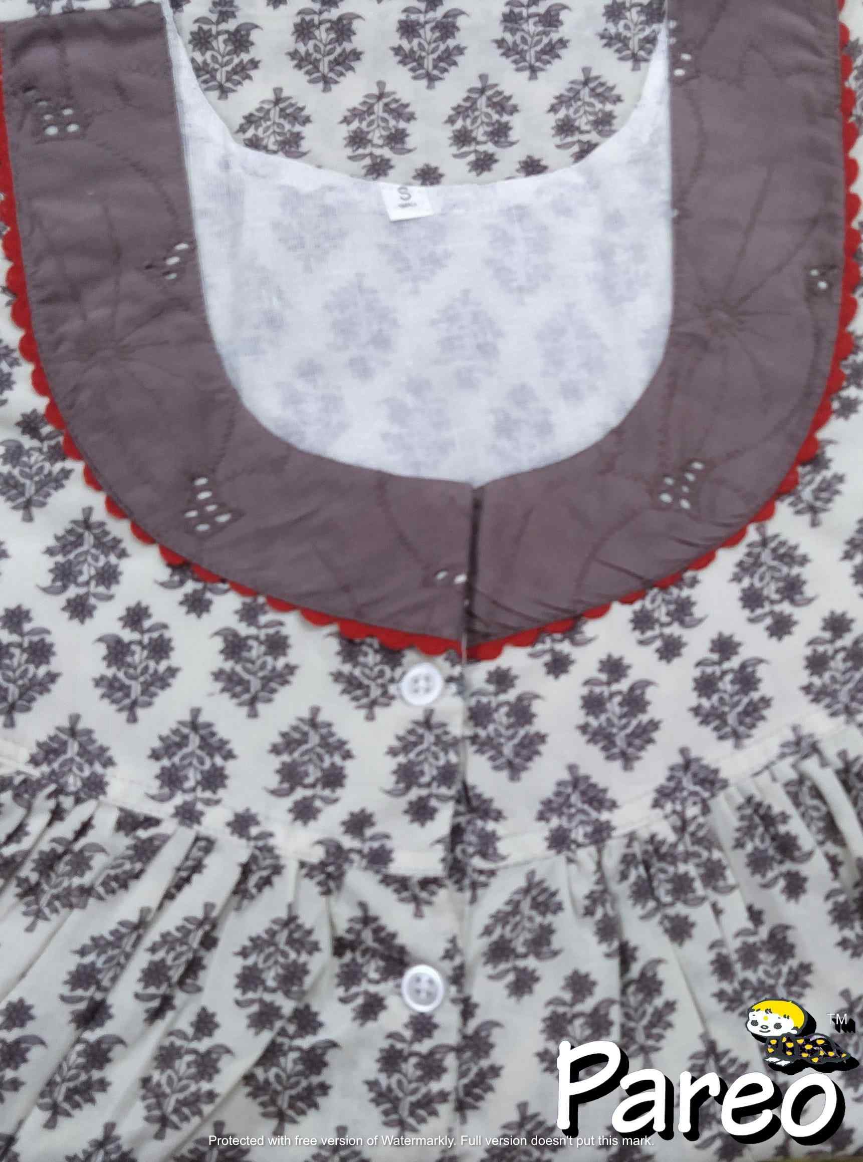 Soft Cotton Half Open Small Printed Nighty