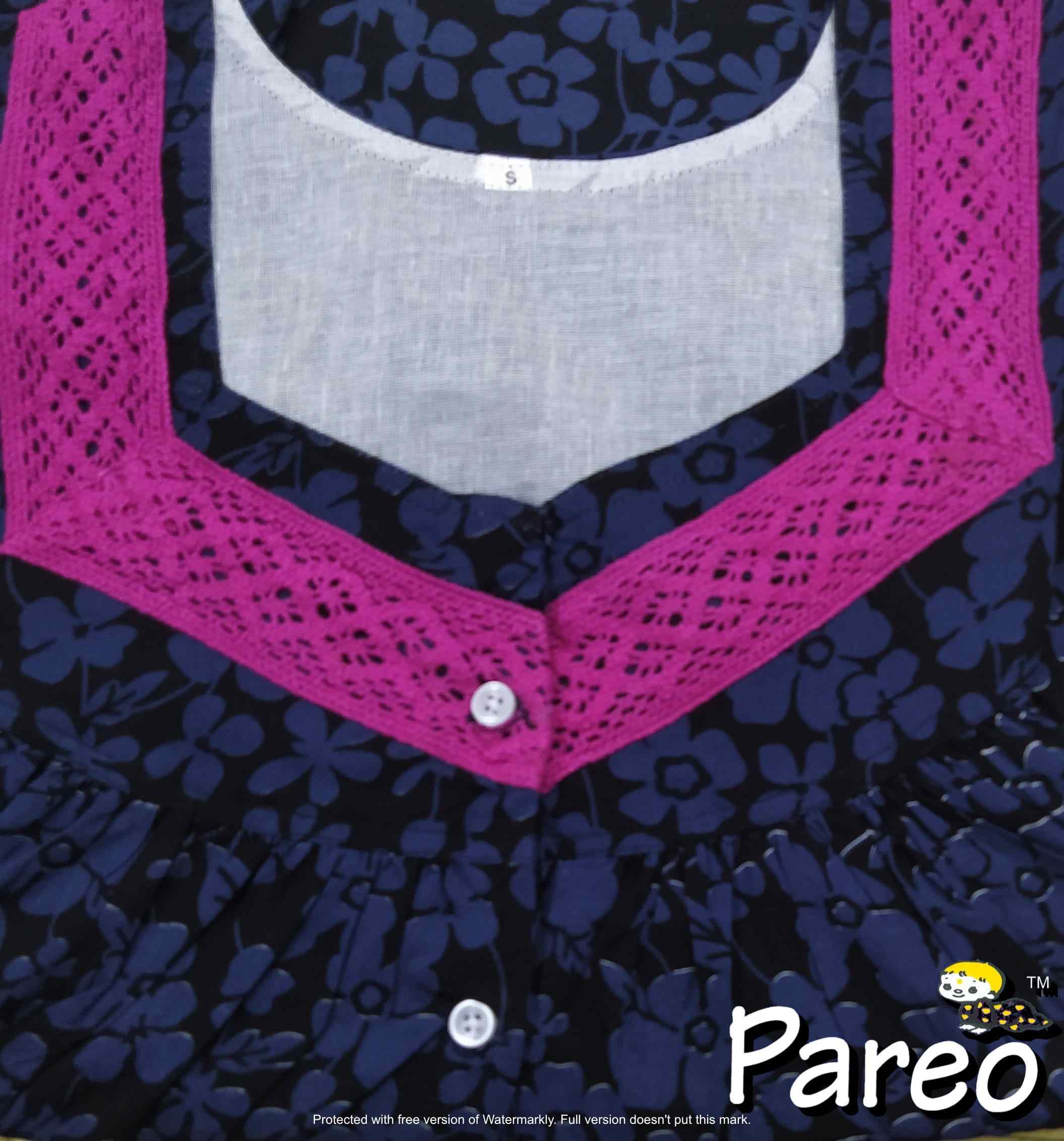 Rayon Half Open Small Printed Nighty