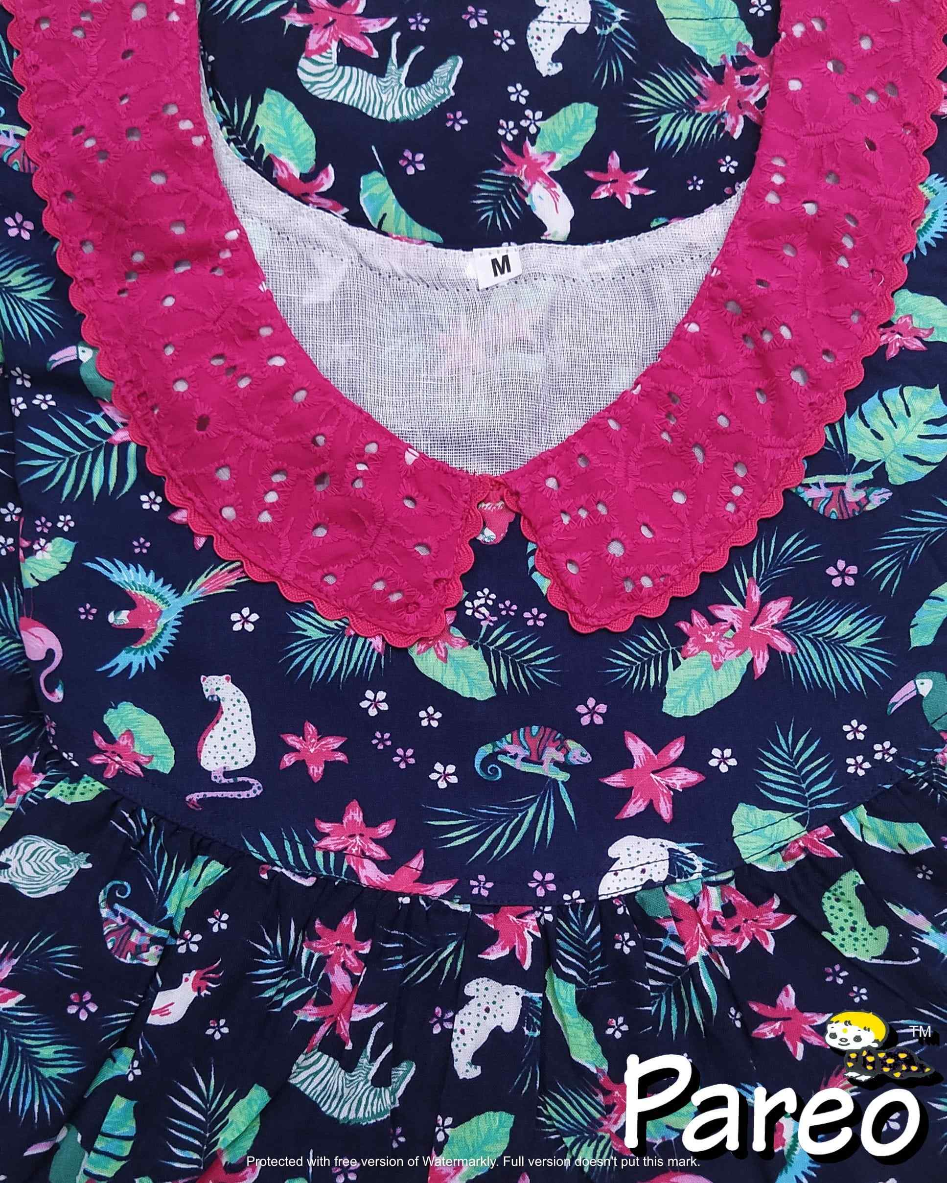 Rayon No Open Medium Printed Nighty