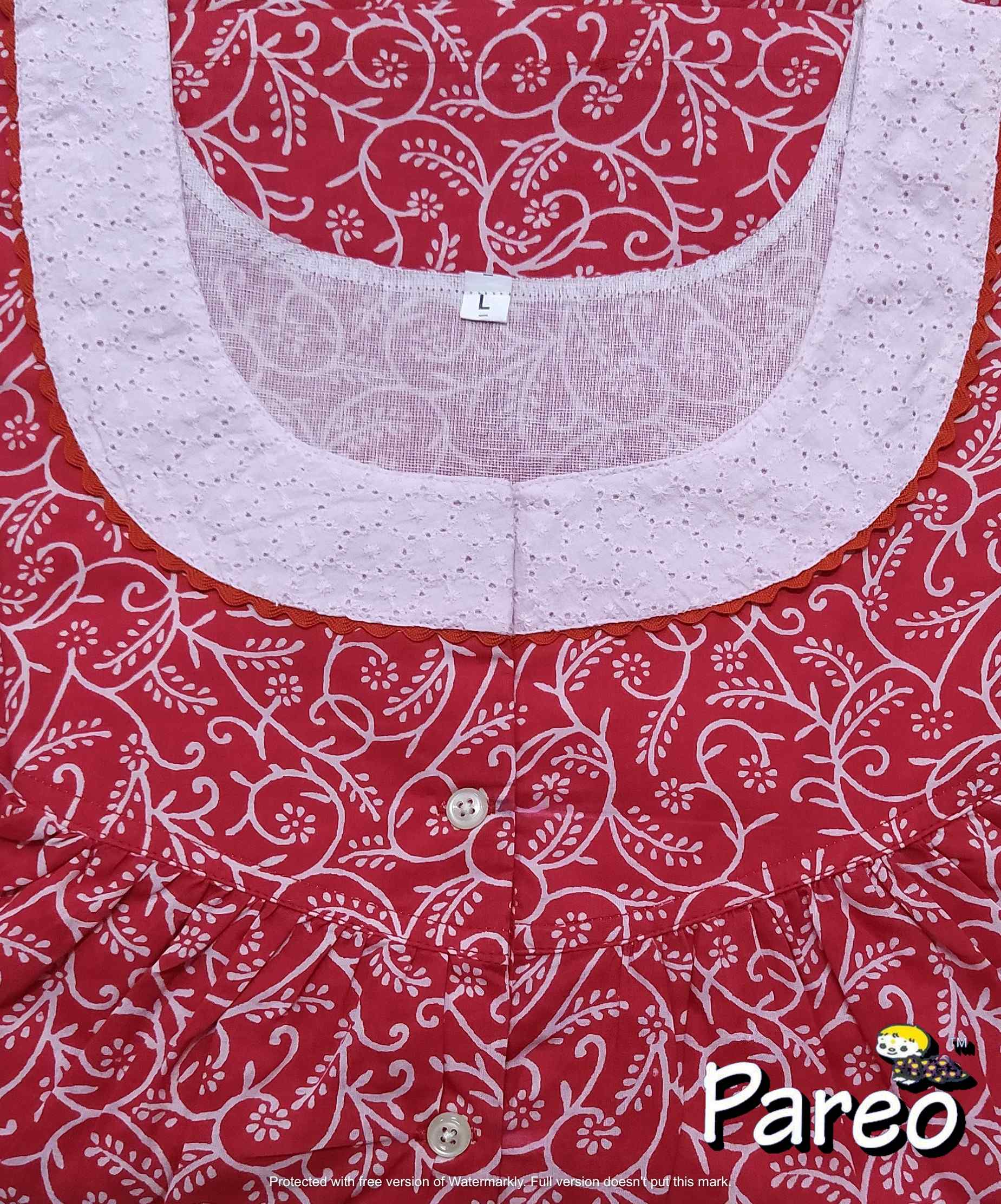 Soft Cotton Half Open Large Printed Nighty