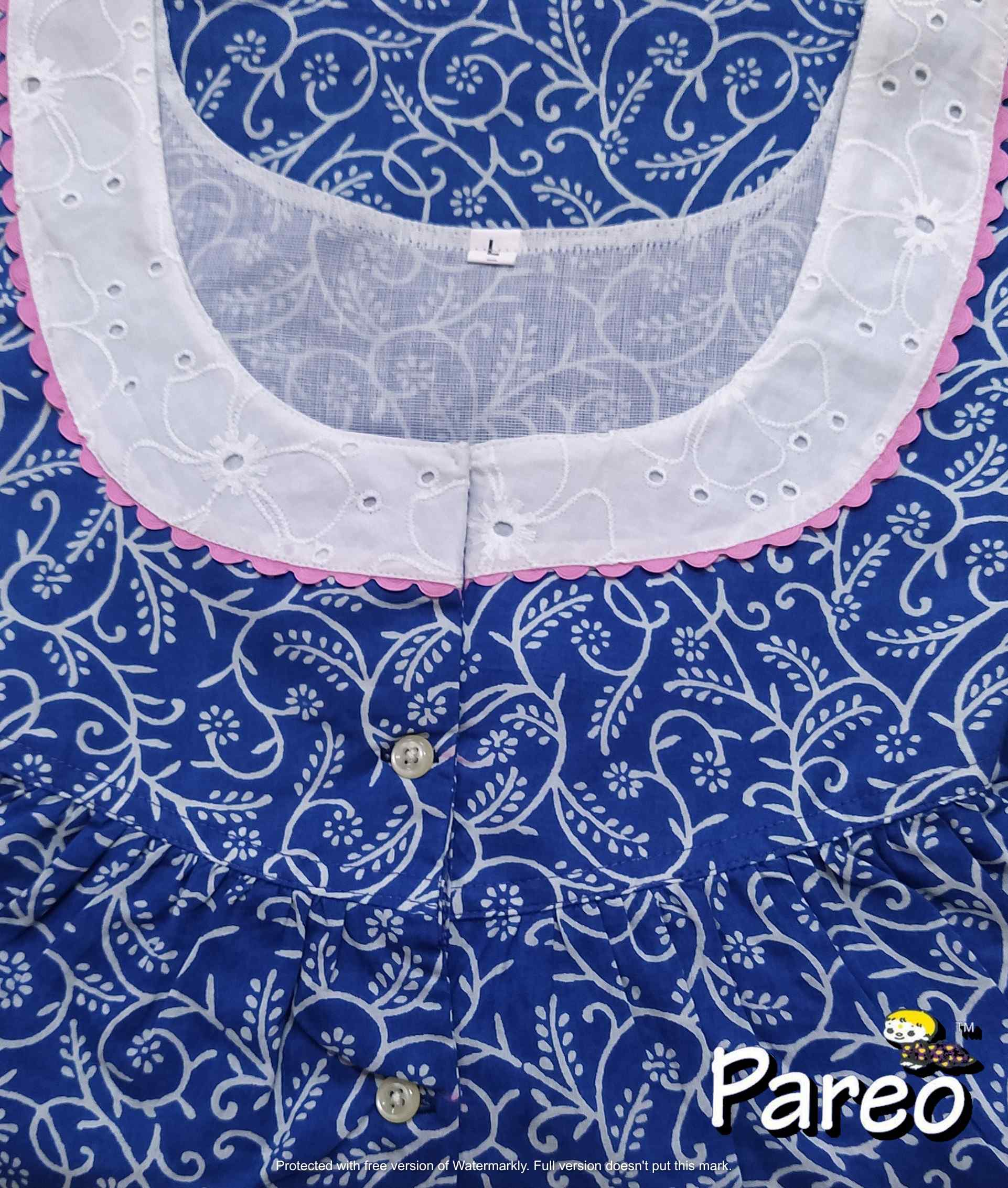 Soft Cotton Half Open Large Printed Nighty