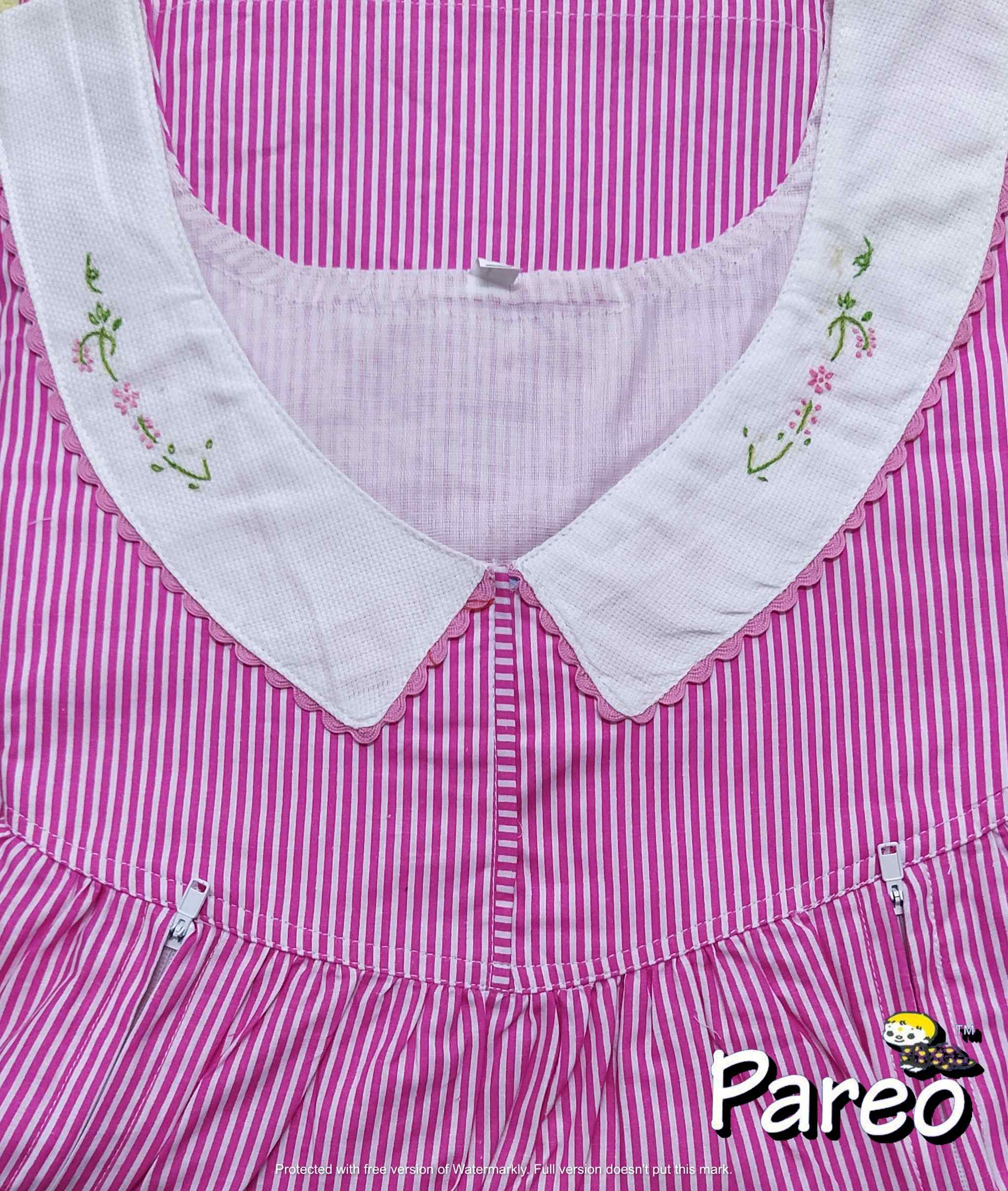 Cotton Side zip Large Printed Nighty