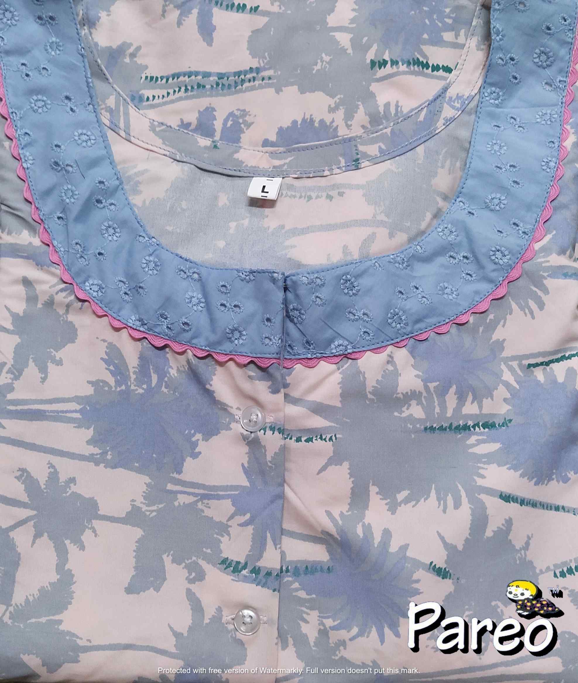 Cotton A-Line Large Printed Nighty