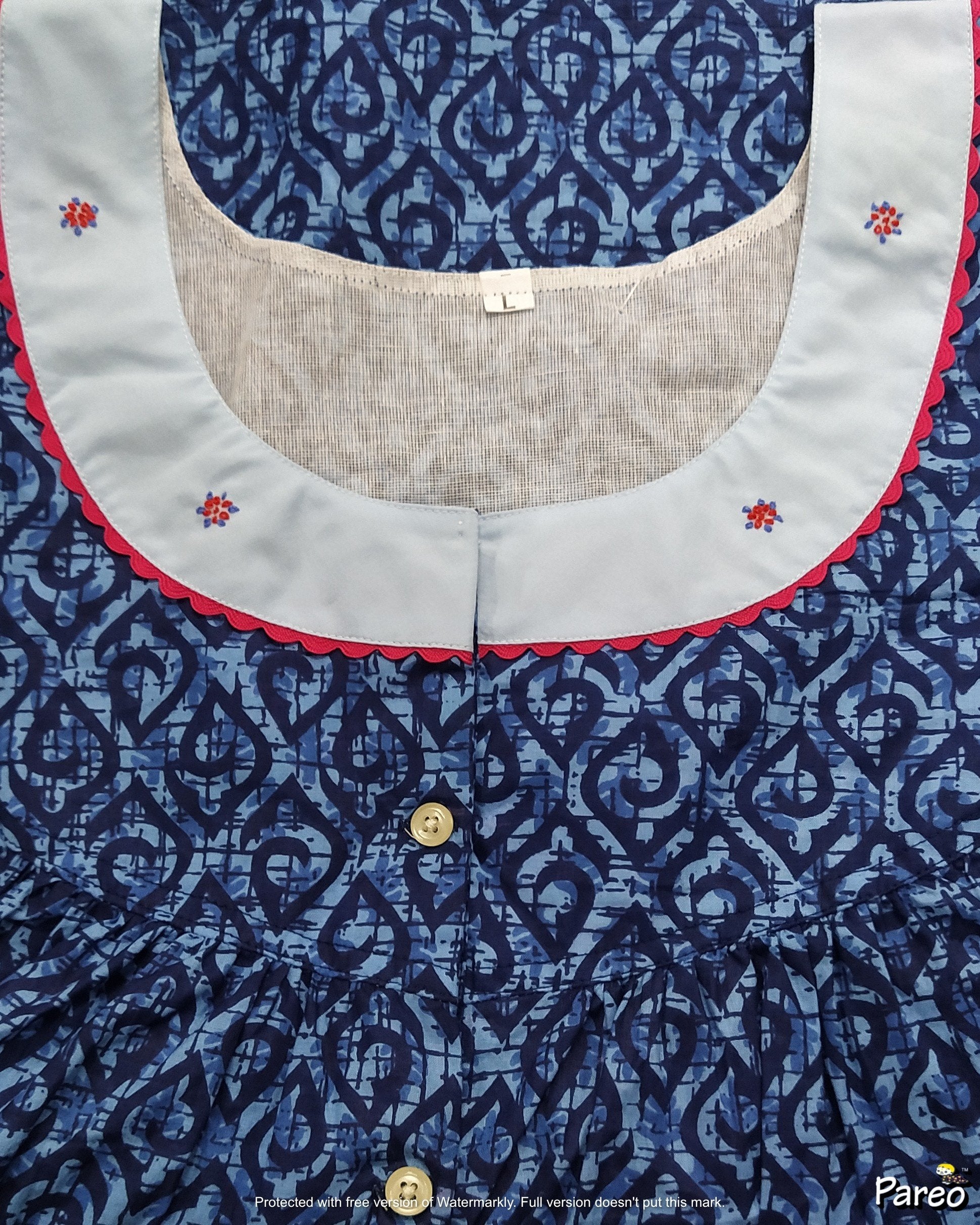 Soft Cotton Half Open Large Printed Nighty