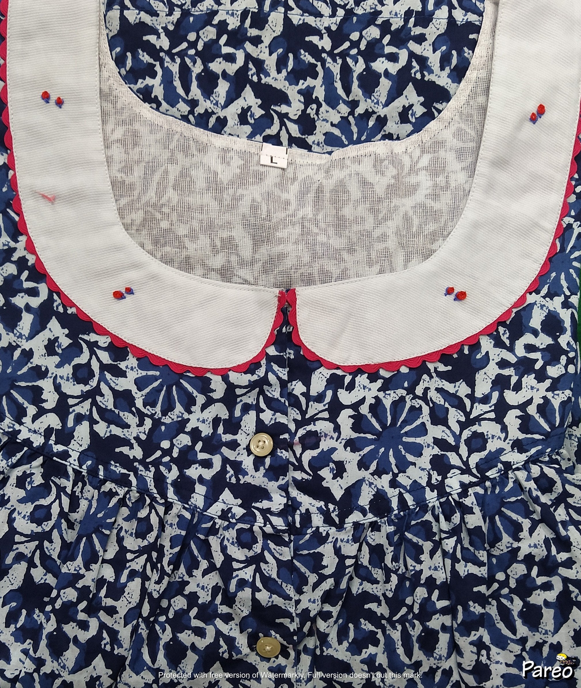 Soft Cotton Half Open Large Printed Nighty