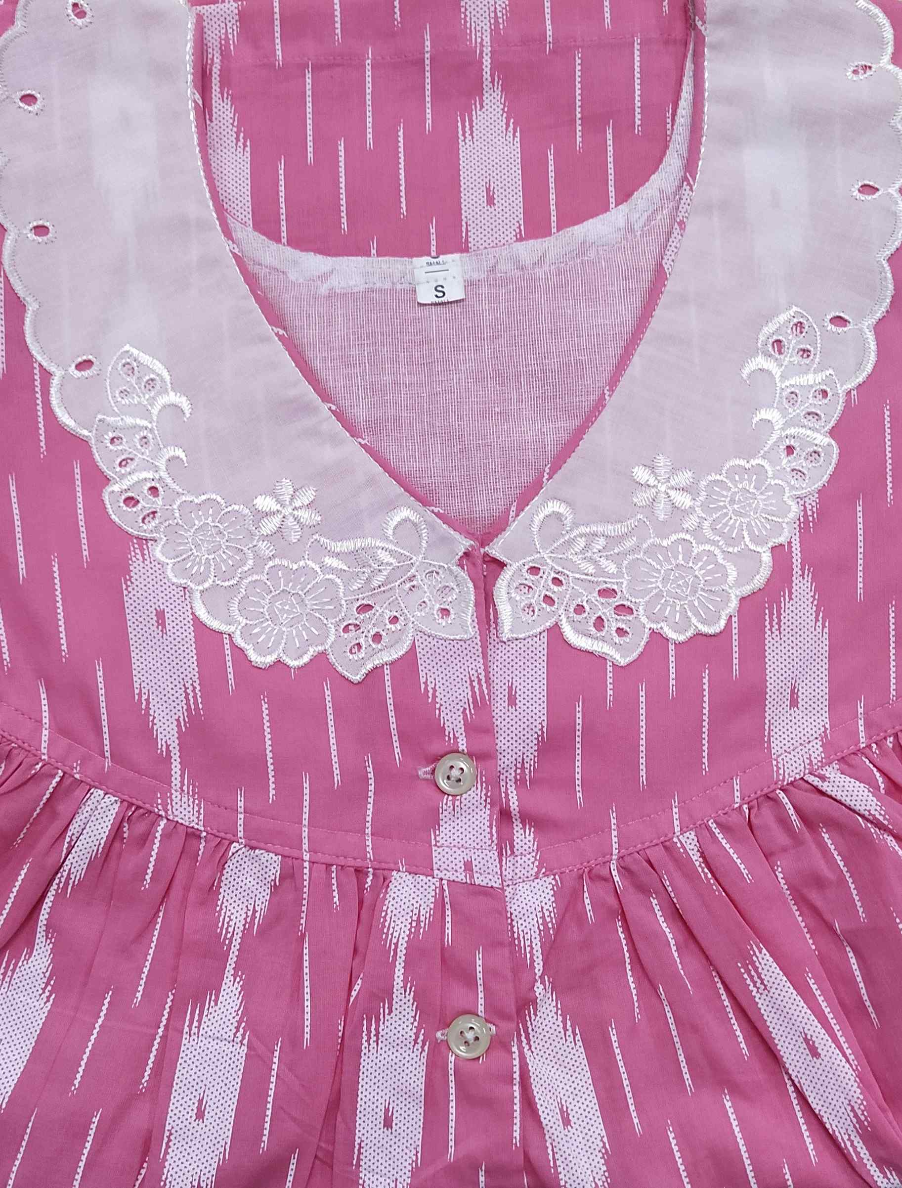 Soft Cotton Half Open Small Printed Nighty
