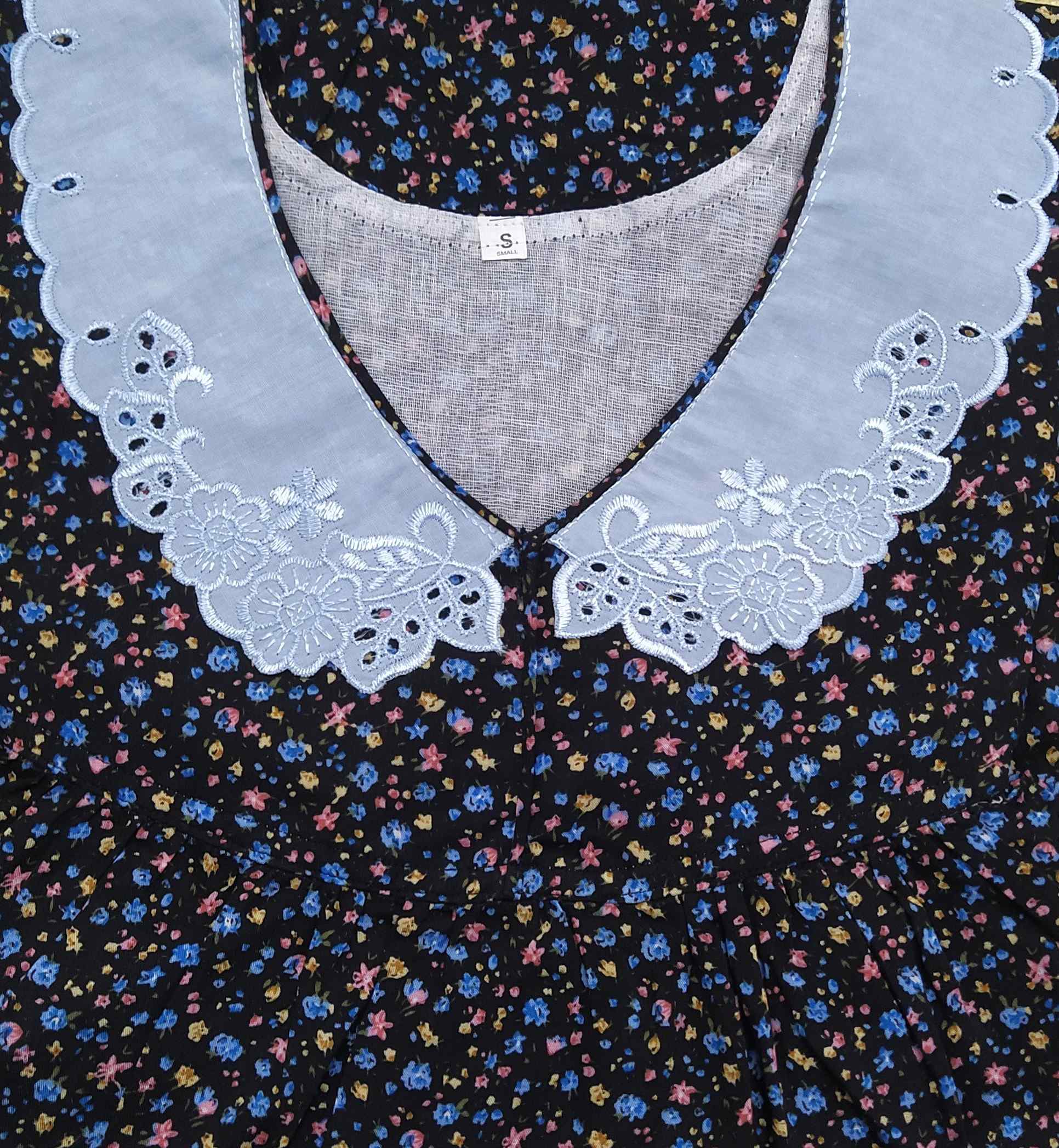 Rayon No Open Small Printed Nighty