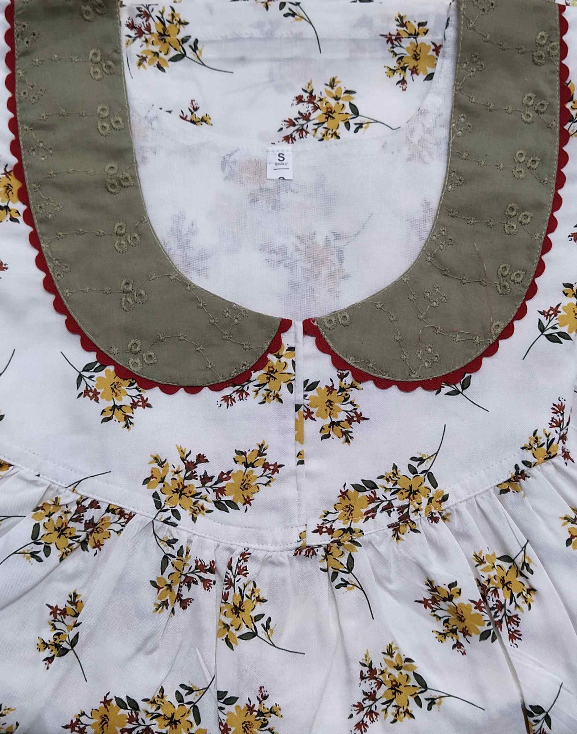 Rayon No Open Small Printed Nighty