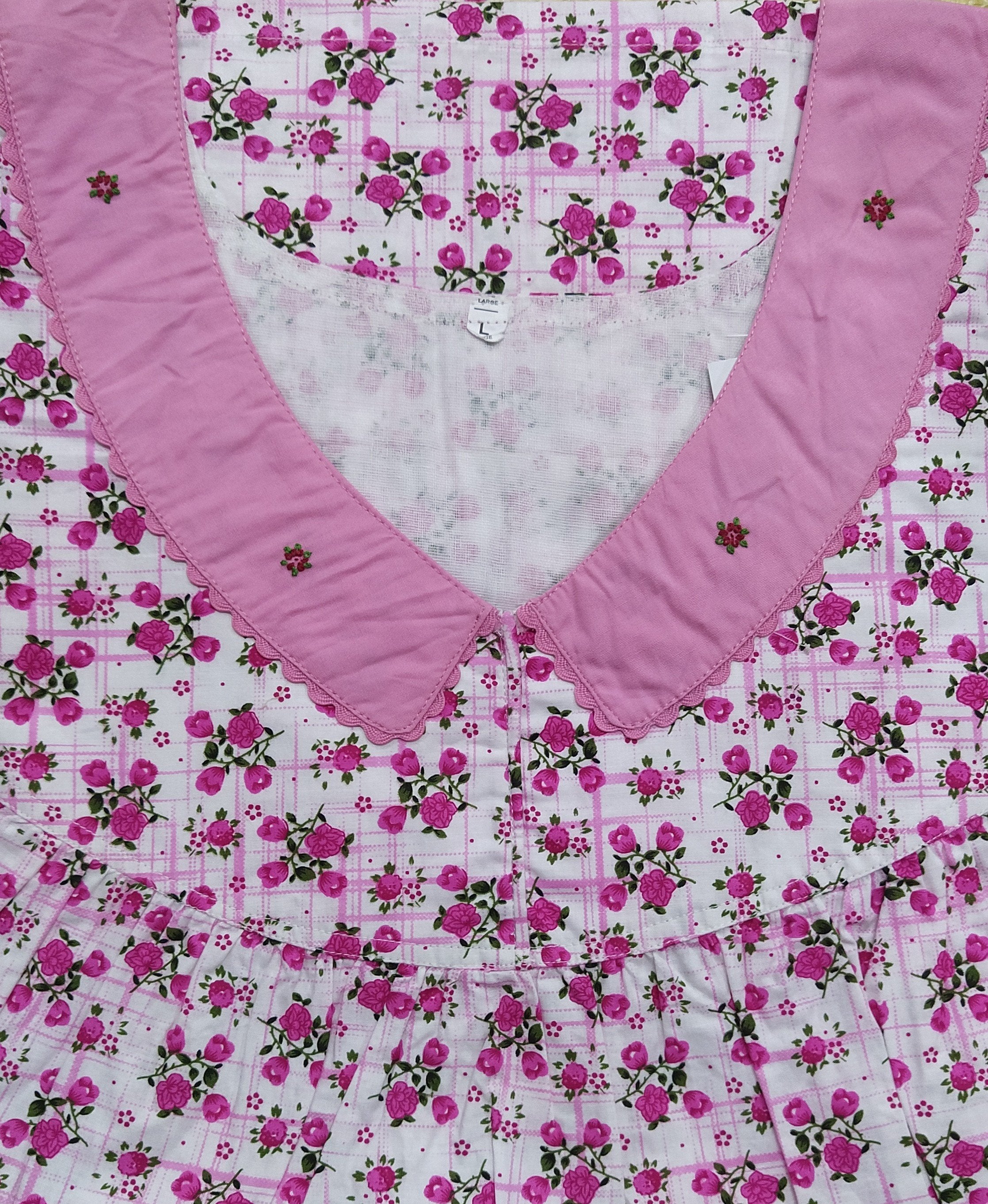 Cotton No Open Large Printed Nighty