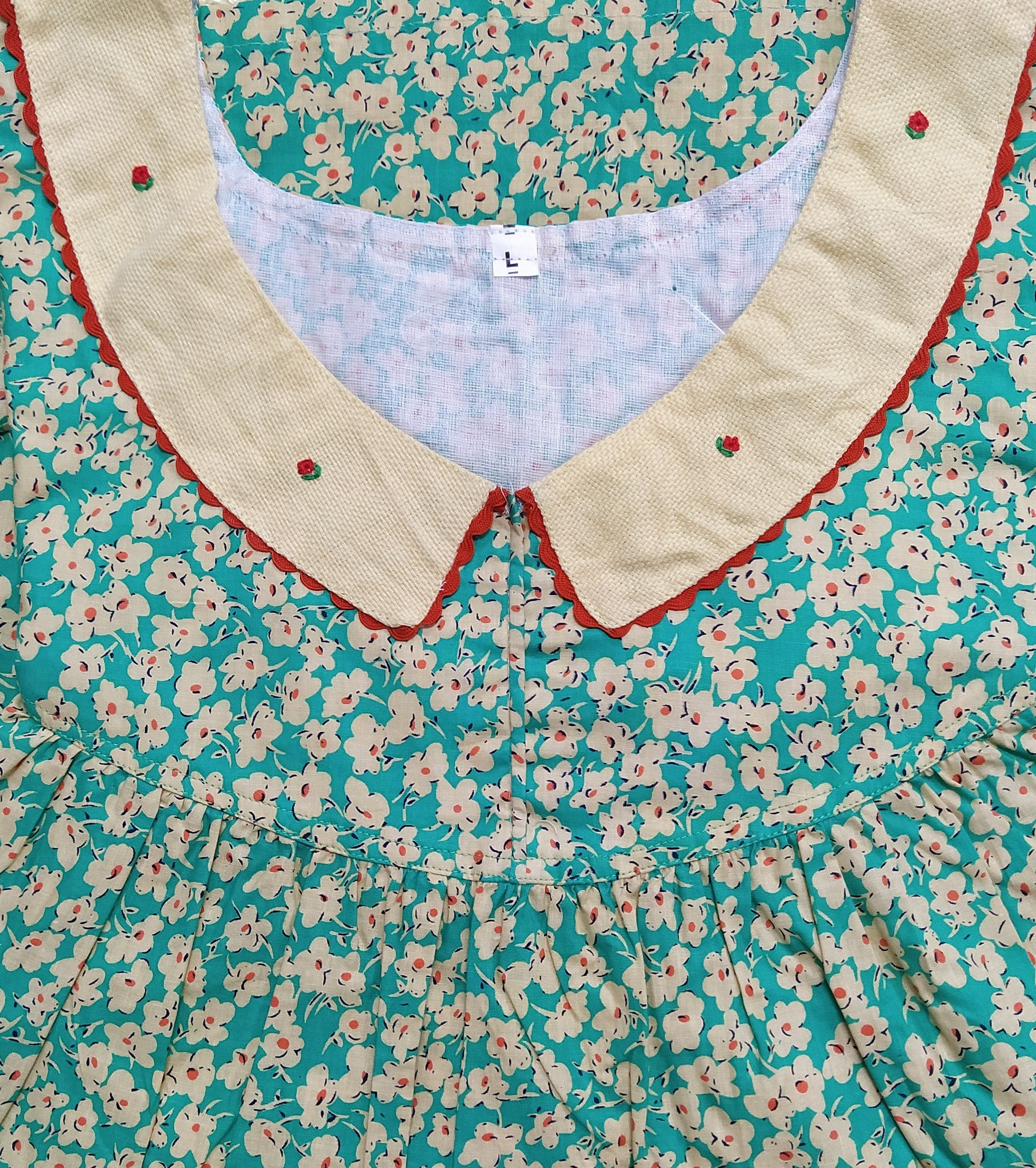 Cotton No Open Large Printed Nighty