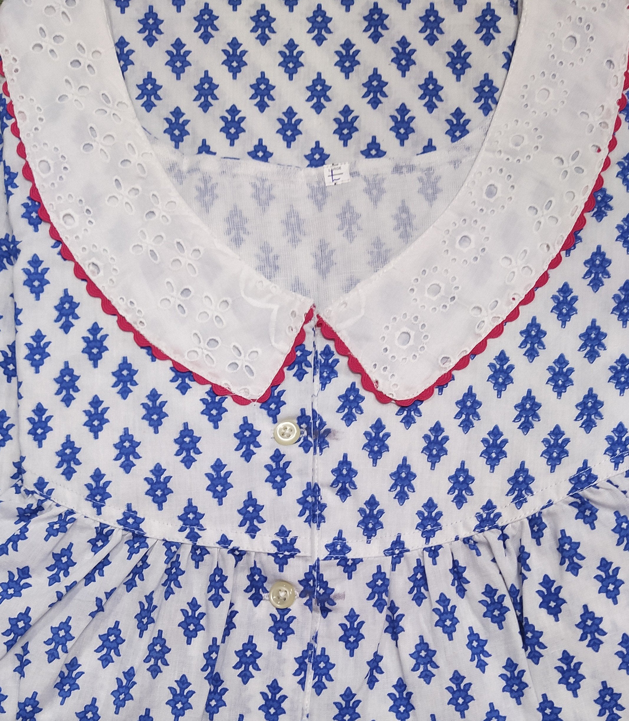 Cotton Half Open Large Printed Nighty