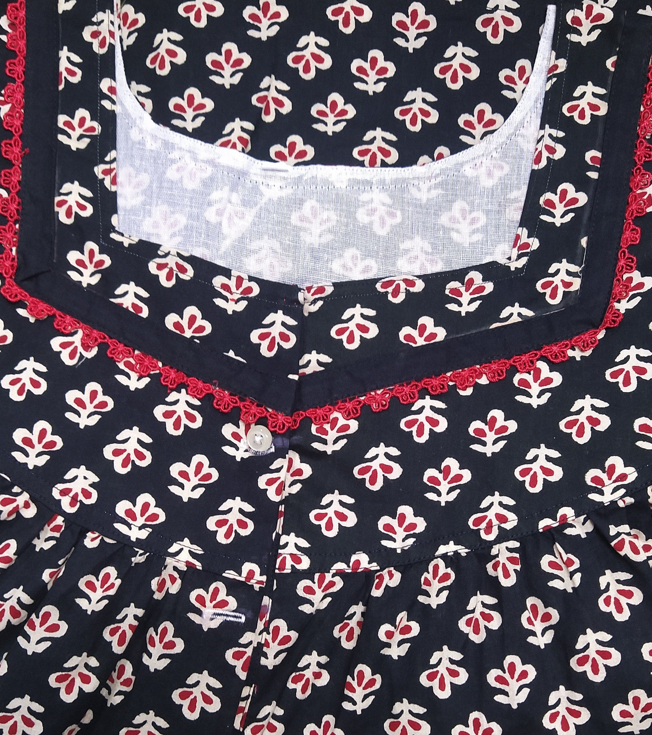 Cotton Half Open Large Printed Nighty