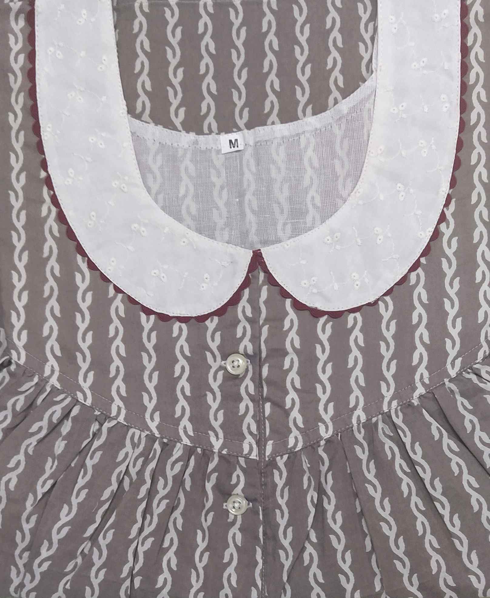 Soft Cotton Half Open Medium Printed Nighty