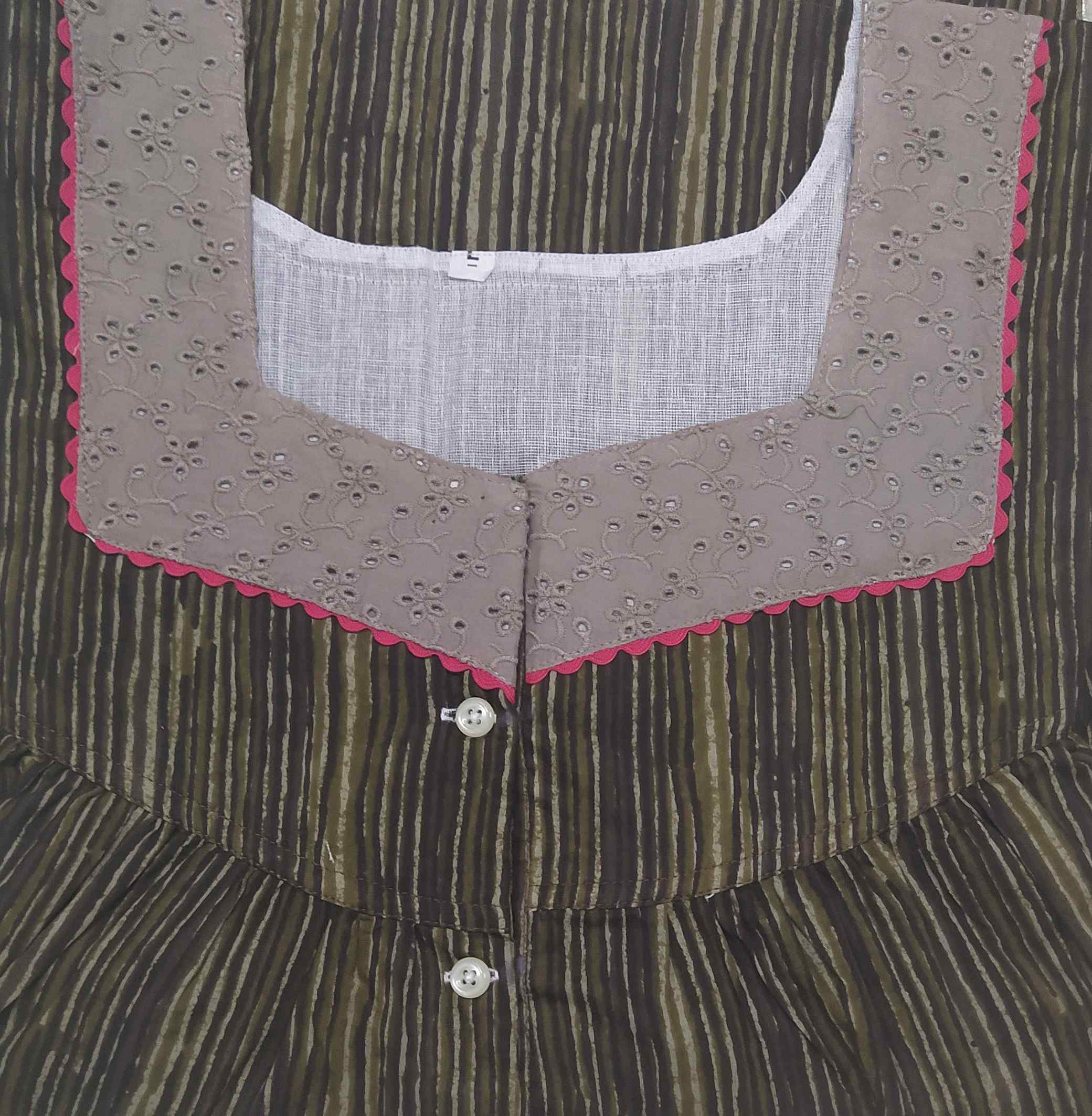 Soft Cotton Half Open Large Printed Nighty