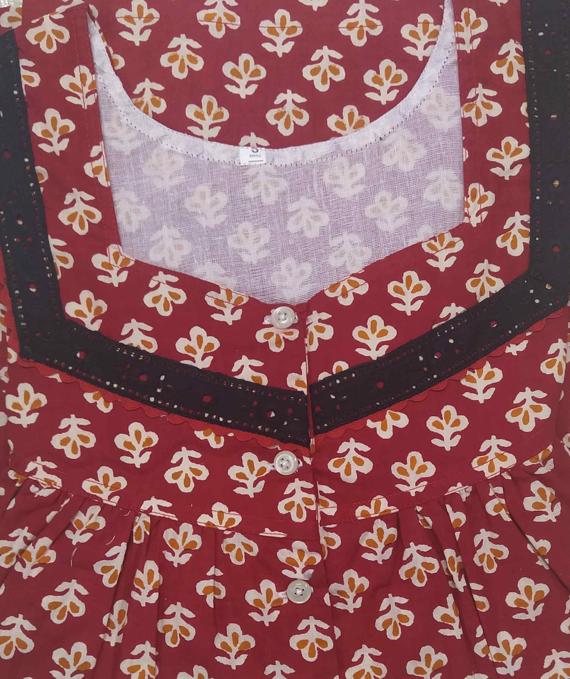 Cotton Half Open Small Printed Nighty