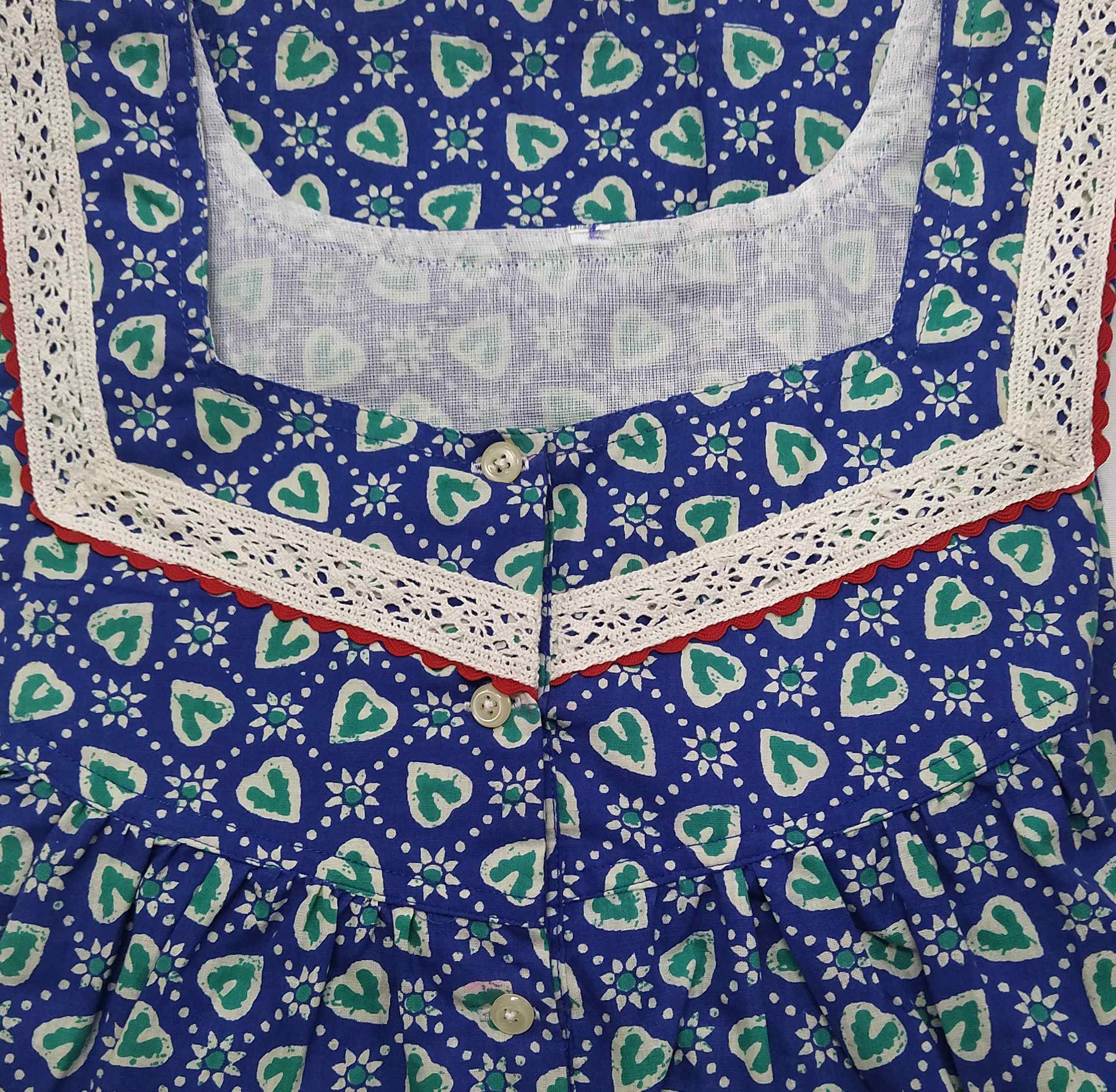 Cotton Half Open Large Printed Nighty