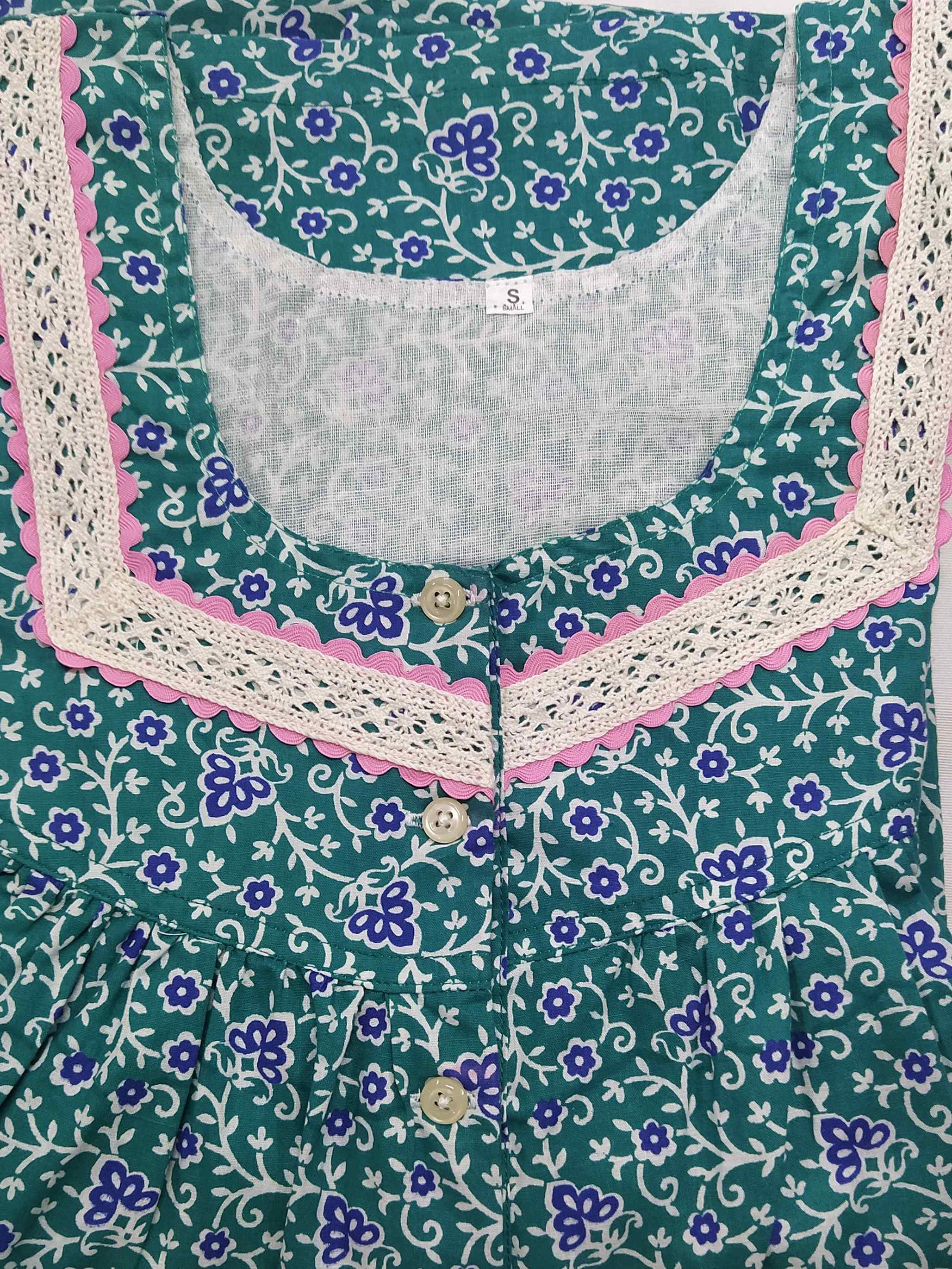 Cotton Half Open Small Printed Nighty