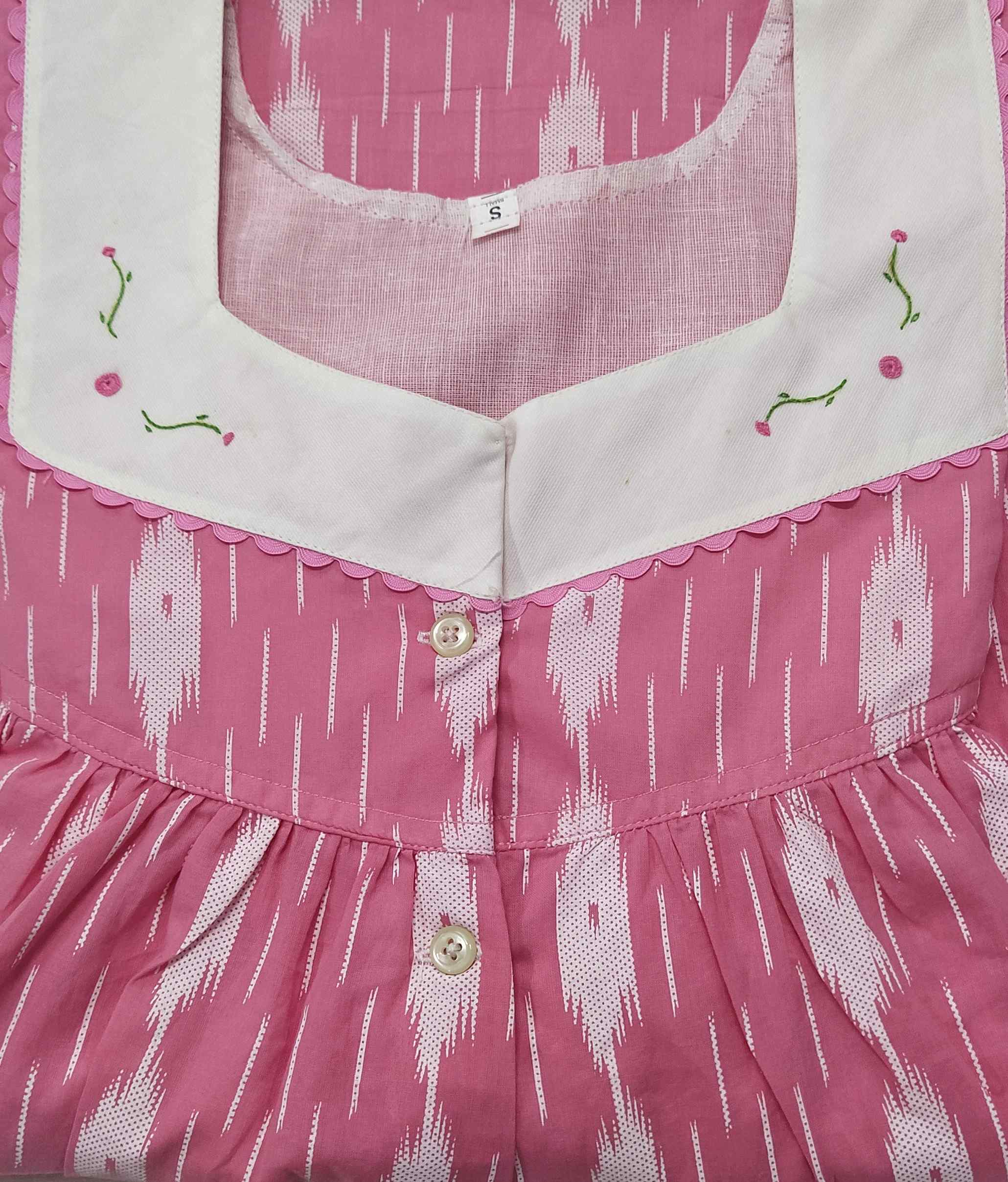 Soft Cotton Half Open Small Printed Nighty