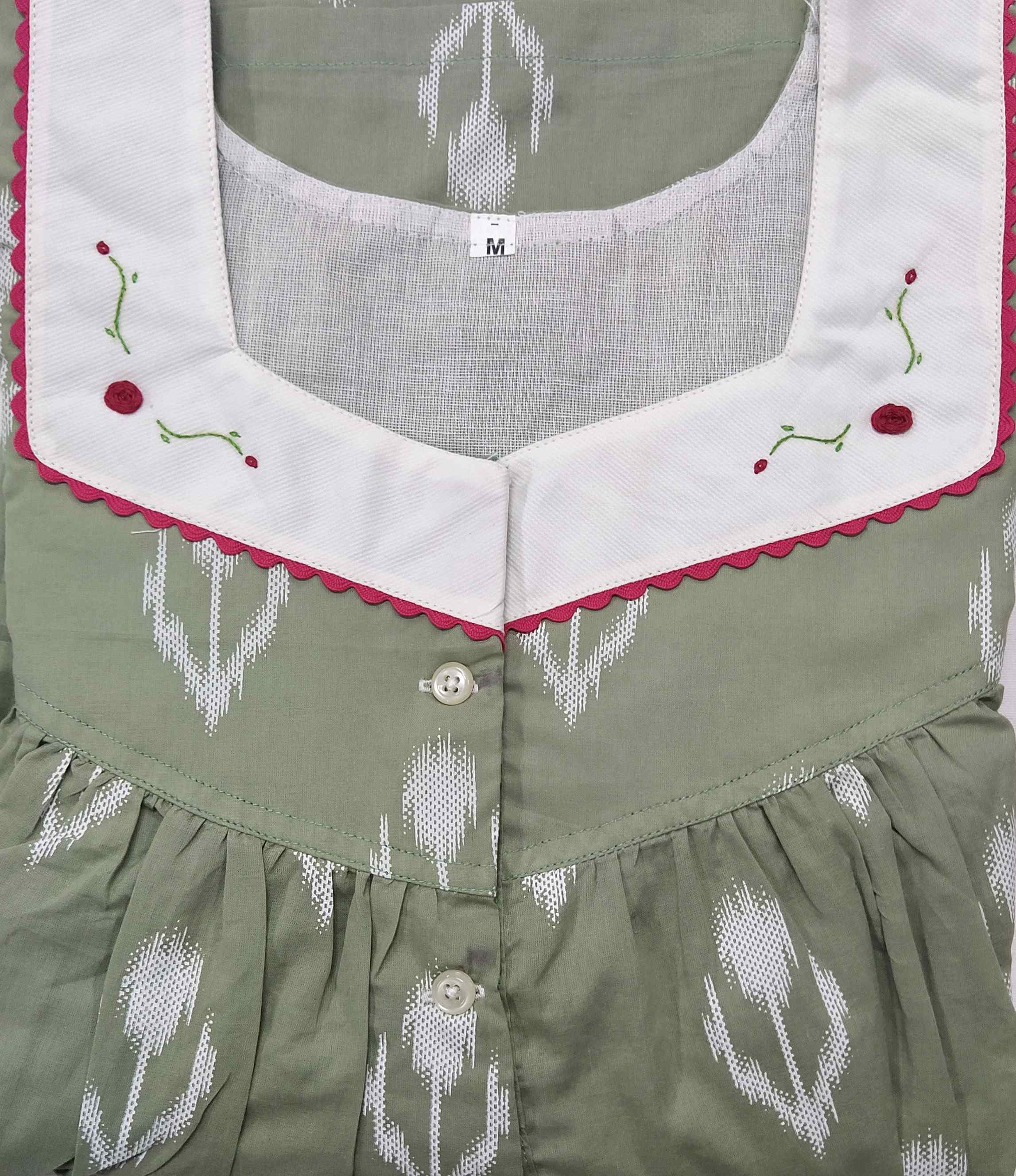 Soft Cotton Half Open Medium Printed Nighty