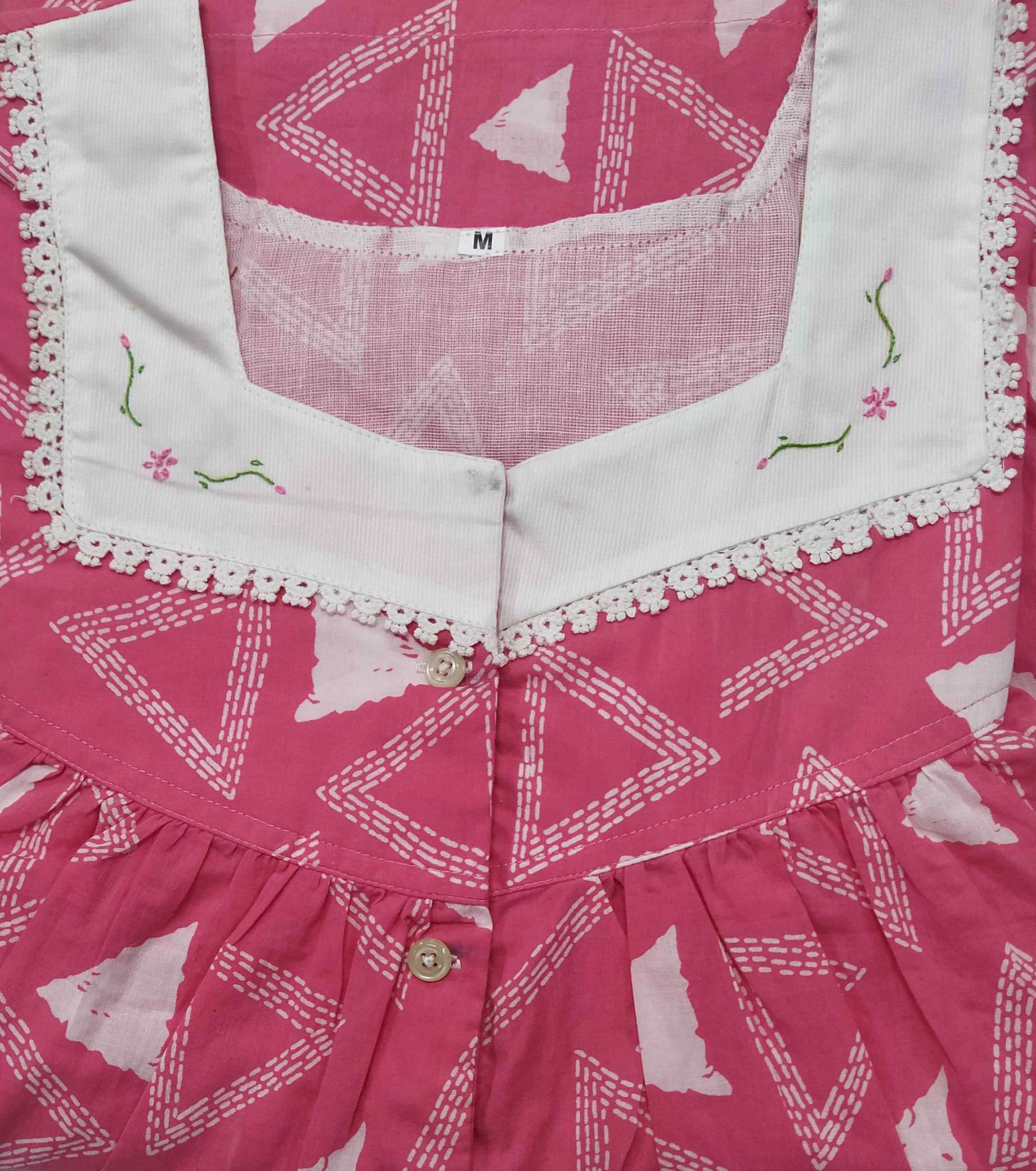 Soft Cotton Half Open Medium Printed Nighty