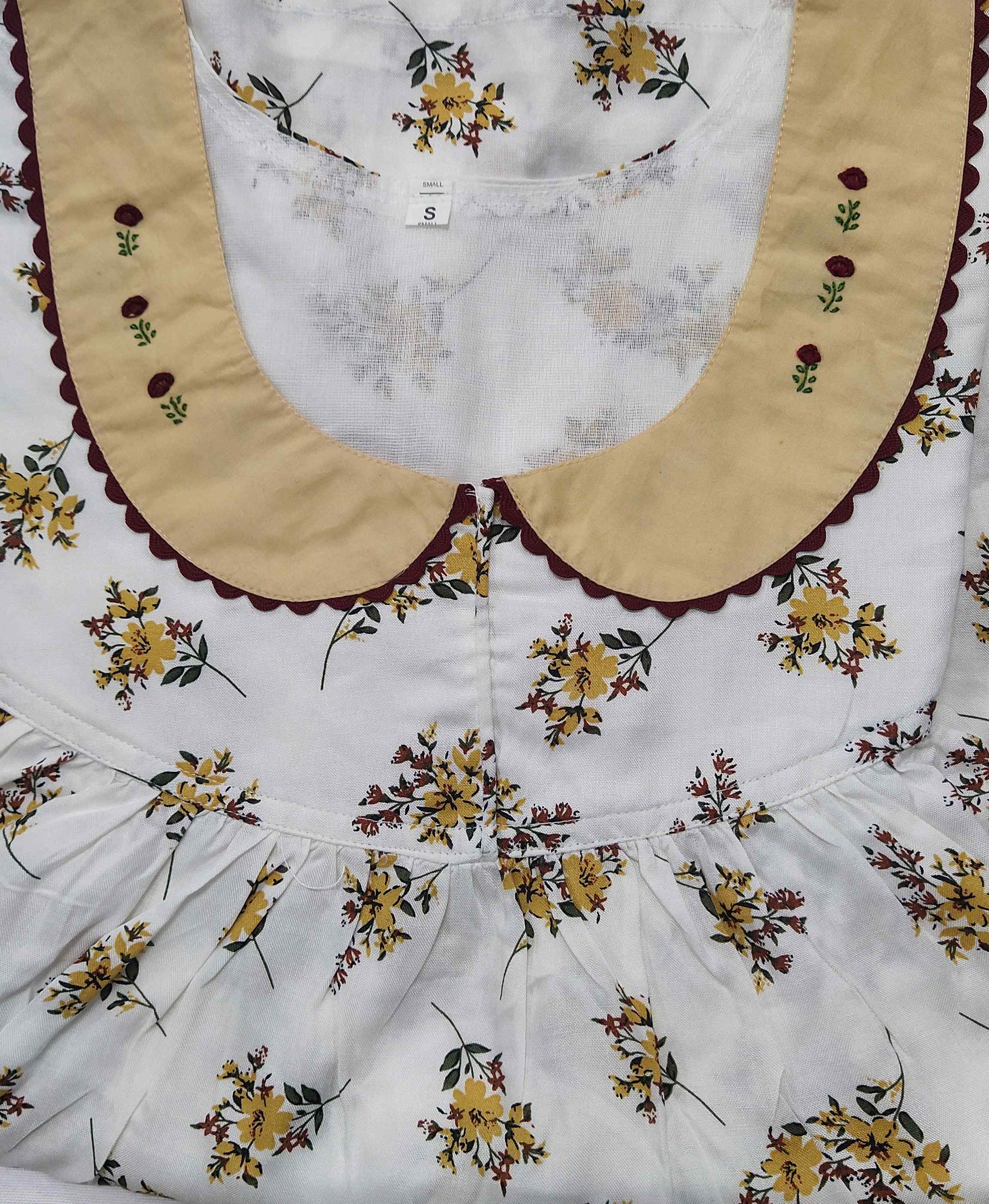 Rayon No Open Small Printed Nighty