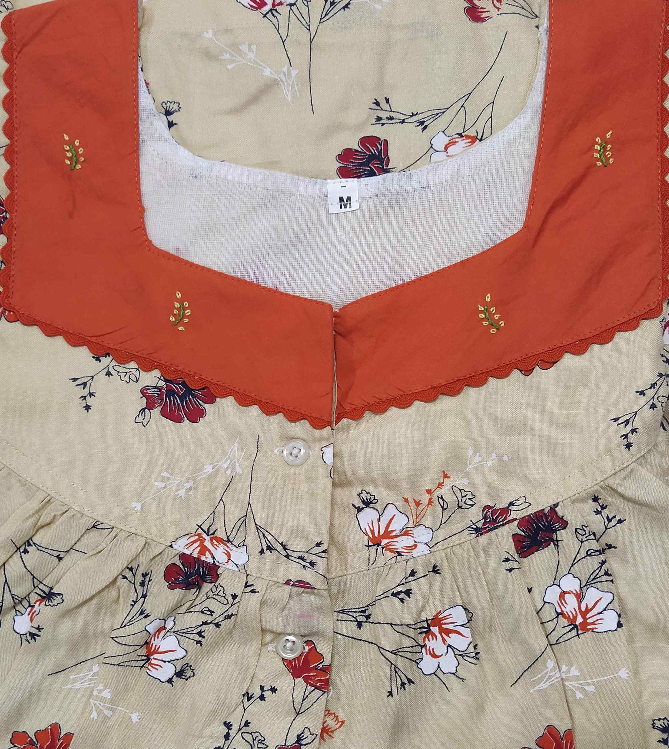 Rayon Half Open Medium Printed Nighty