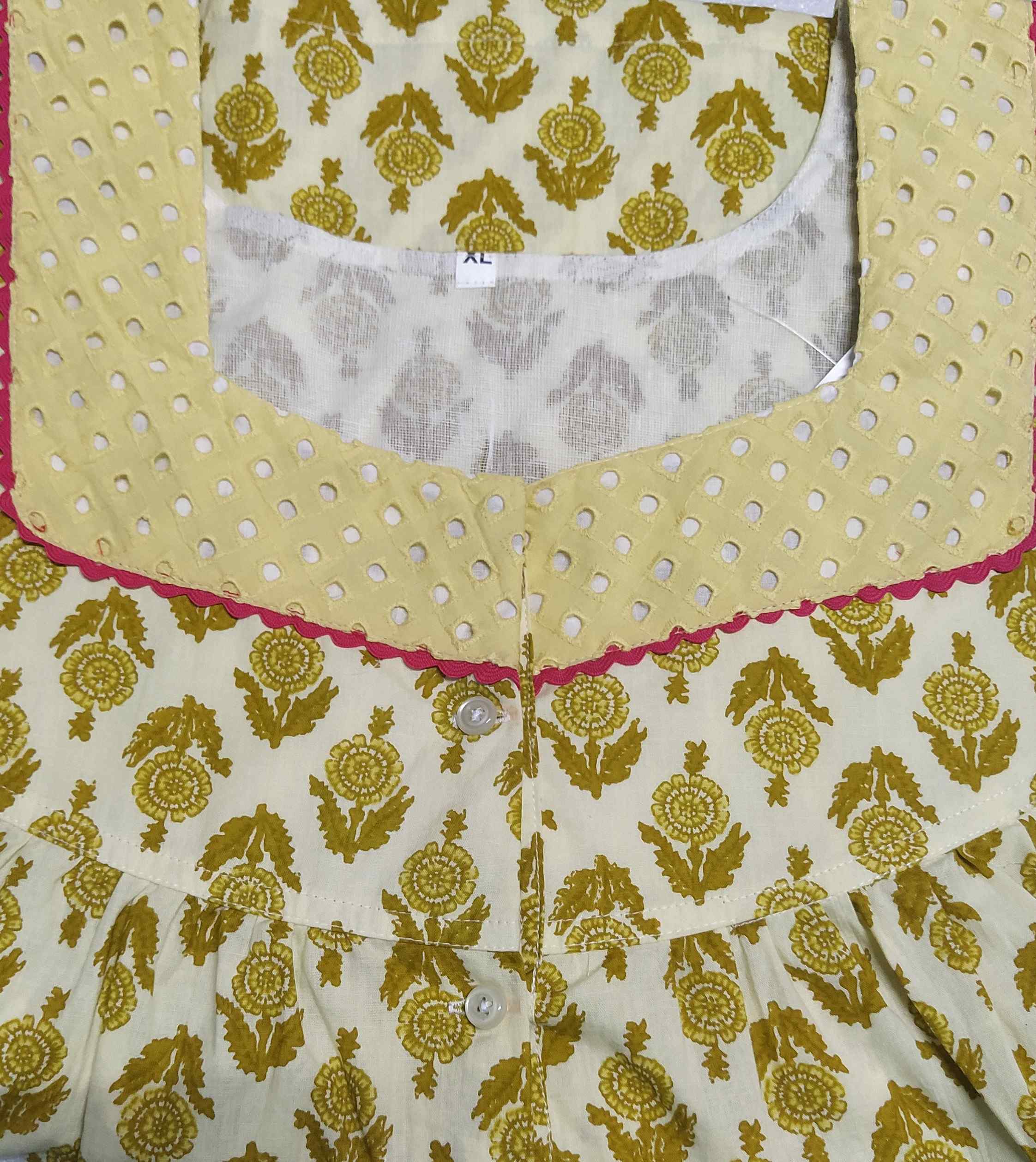 Soft Cotton Half Open Xlarge Printed Nighty