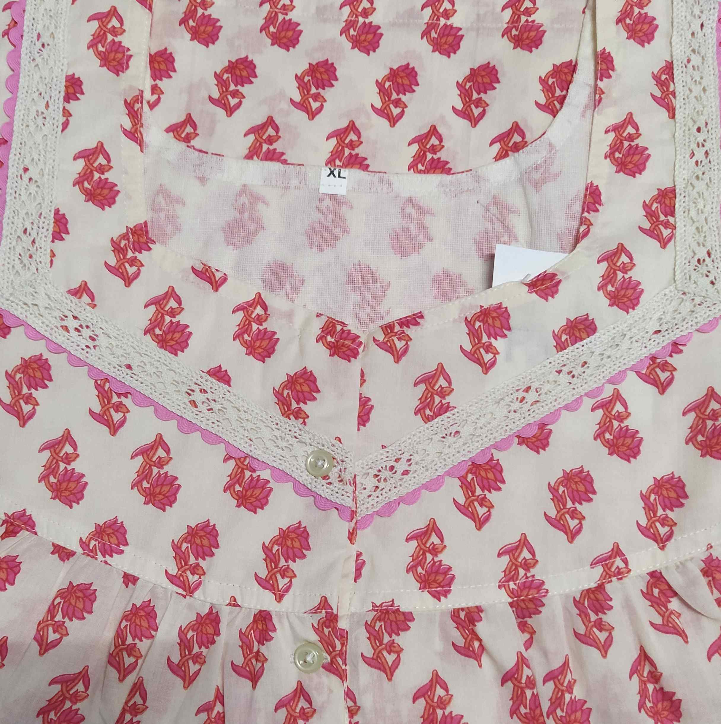 Soft Cotton Half Open Xlarge Printed Nighty