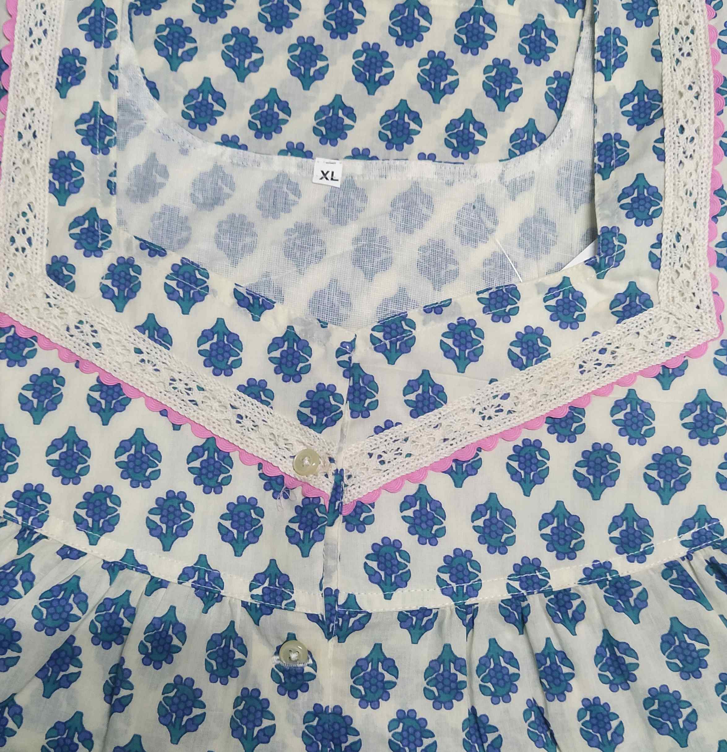 Soft Cotton Half Open Xlarge Printed Nighty