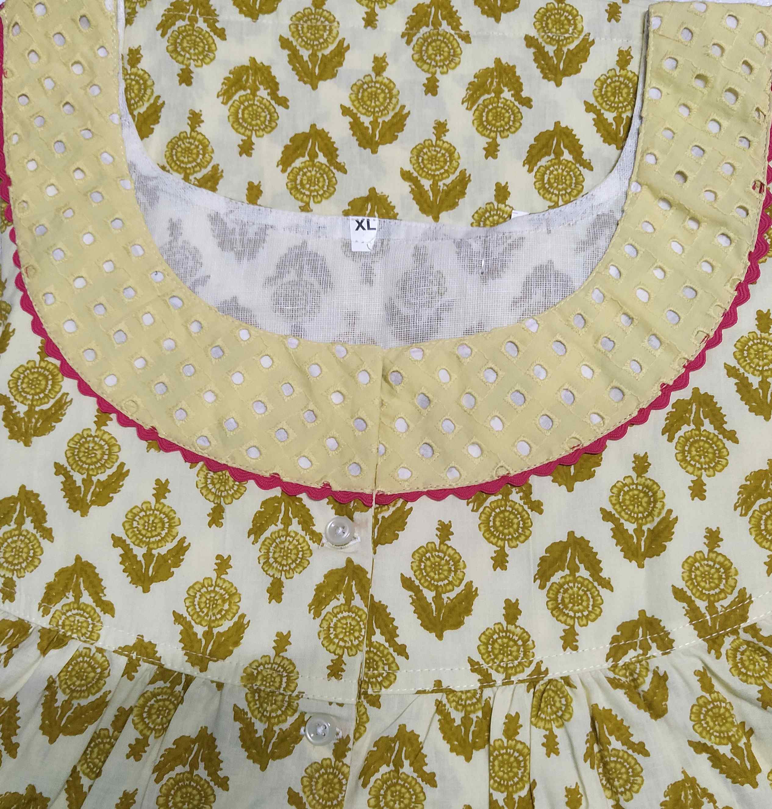Cotton Half Open Xlarge Printed Nighty