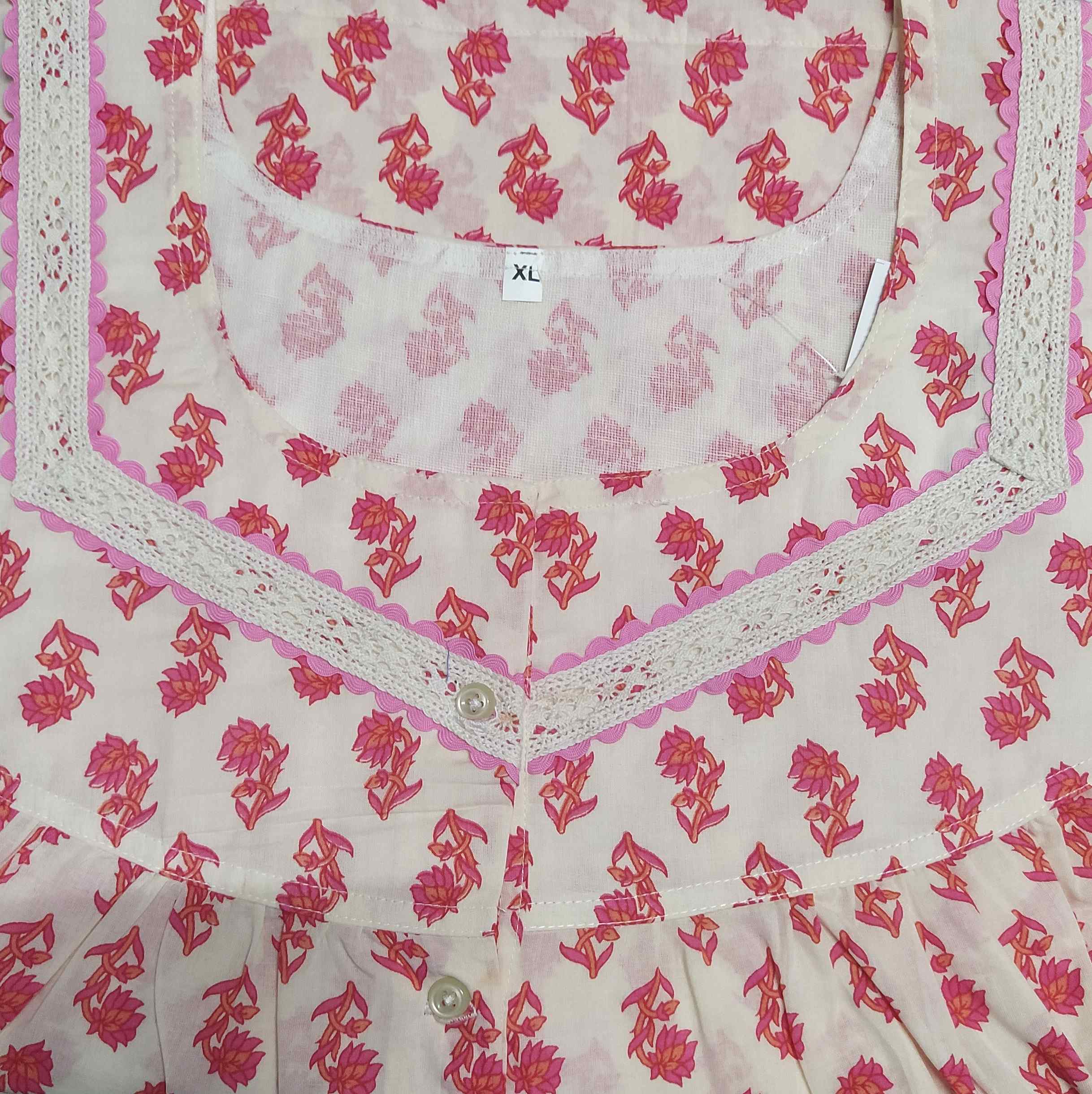 Soft Cotton Half Open Xlarge Printed Nighty