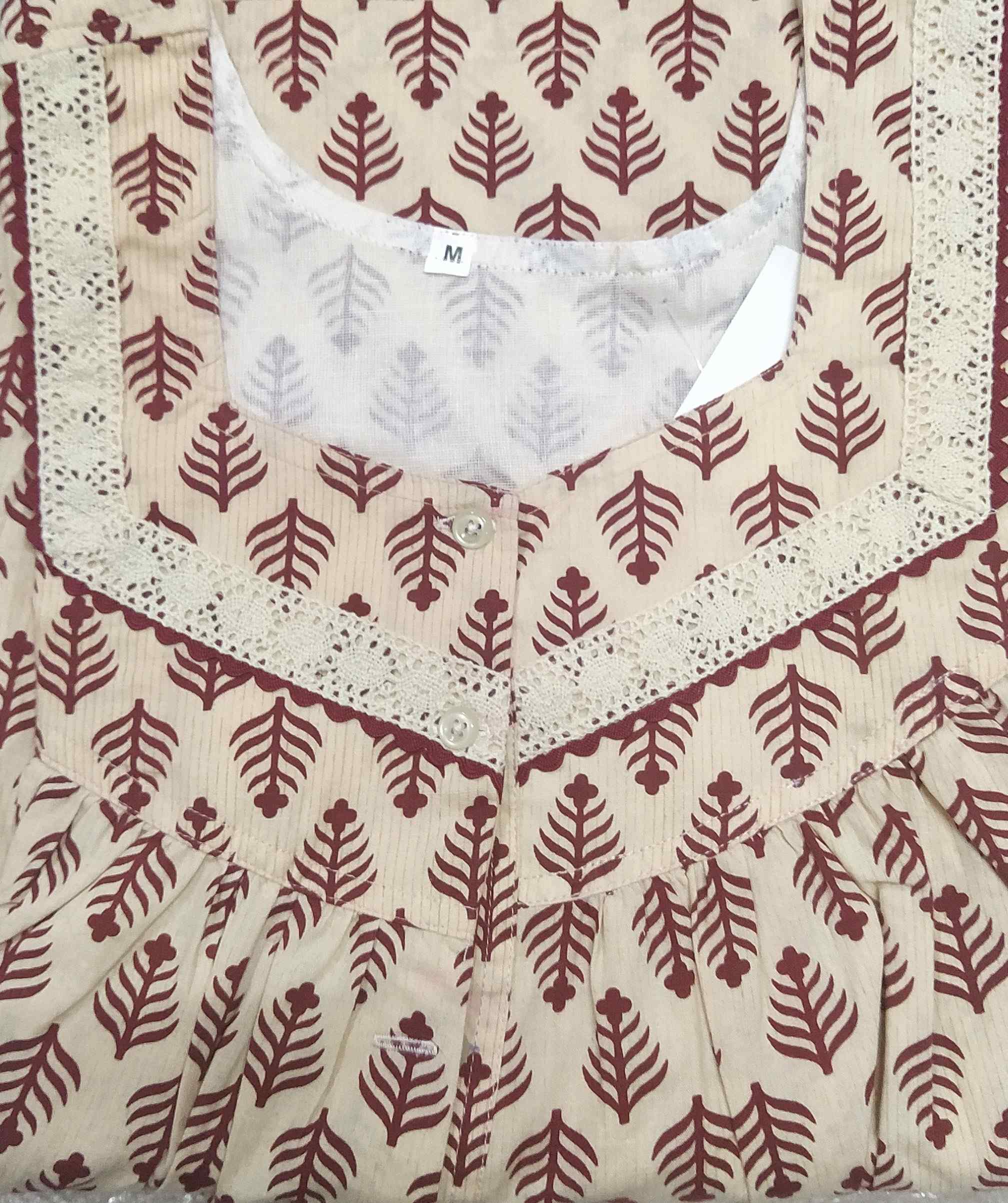 Cotton Half Open Medium Printed Nighty