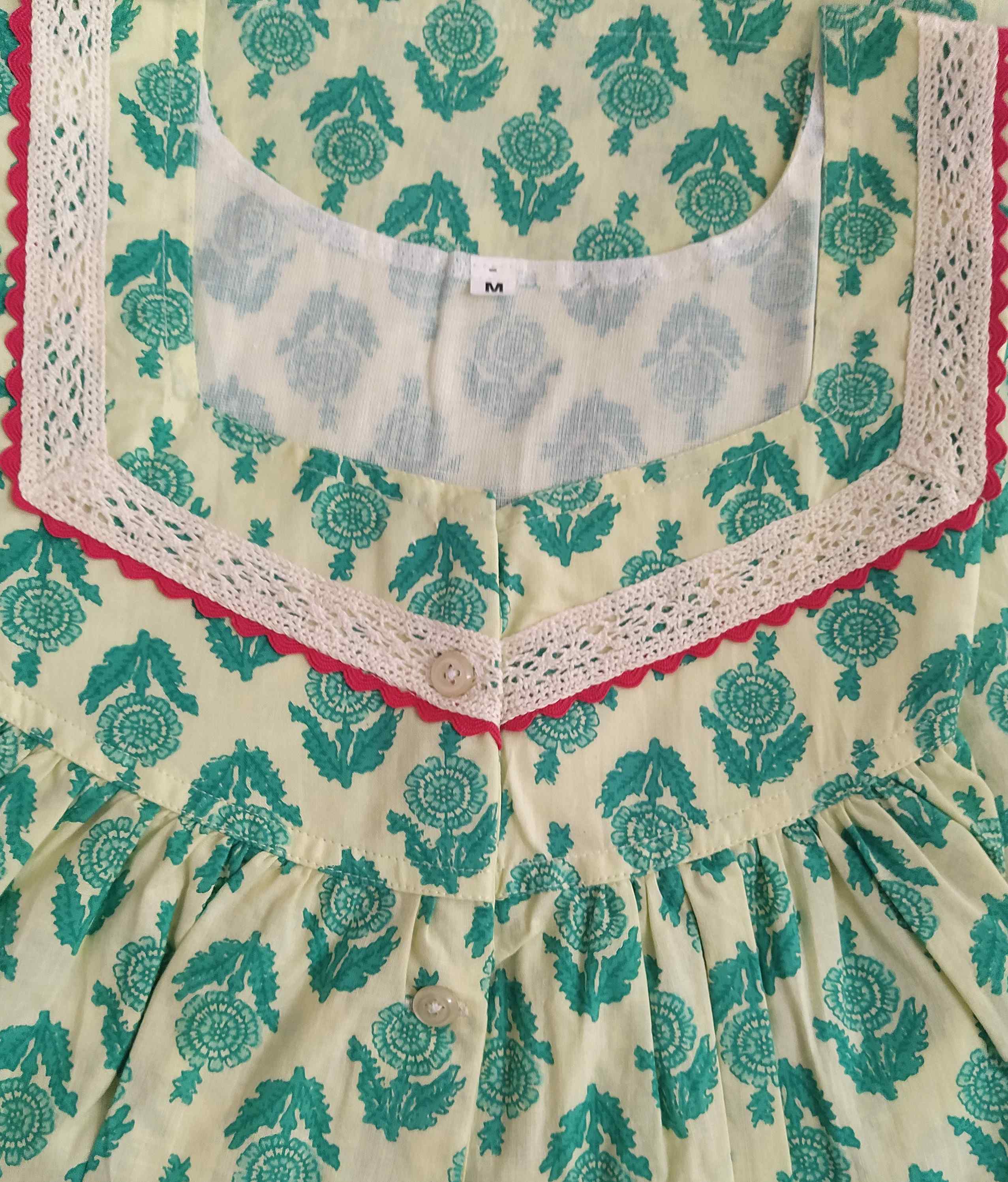 Soft Cotton Half Open Medium Printed Nighty