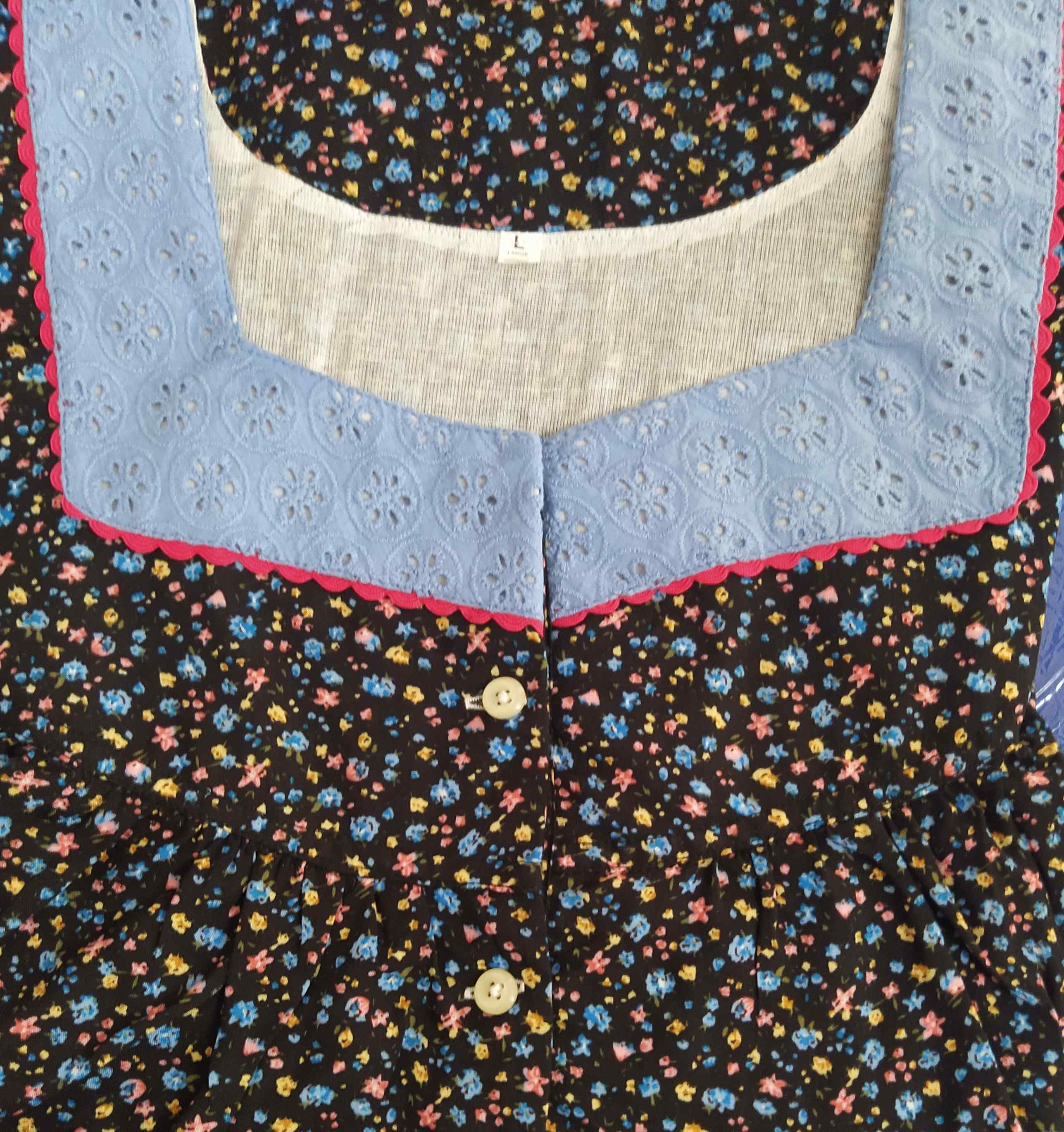 Rayon Half Open Large Printed Nighty