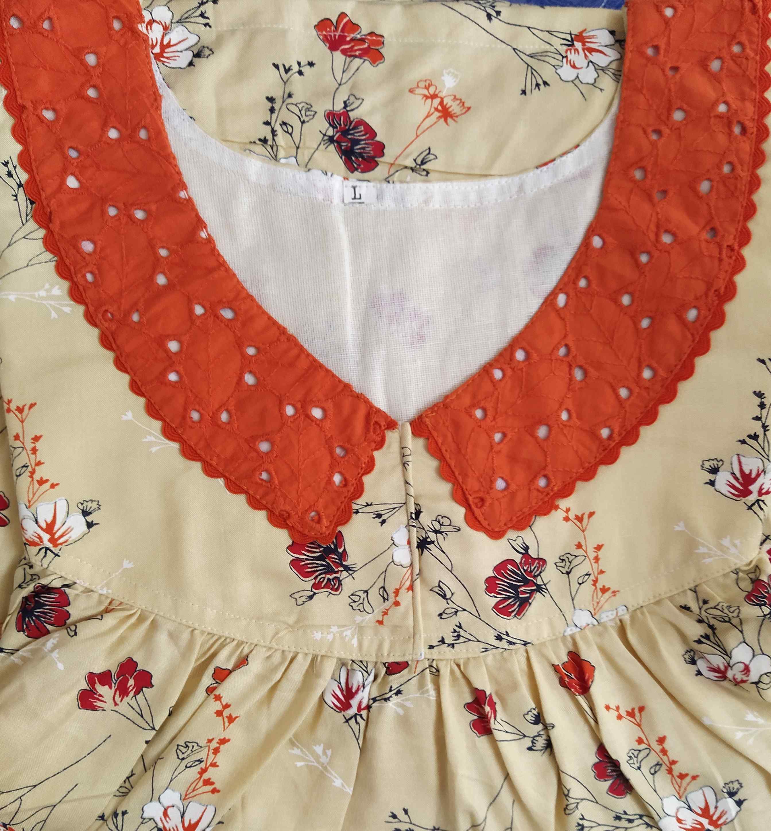 Rayon No Open Large Printed Nighty