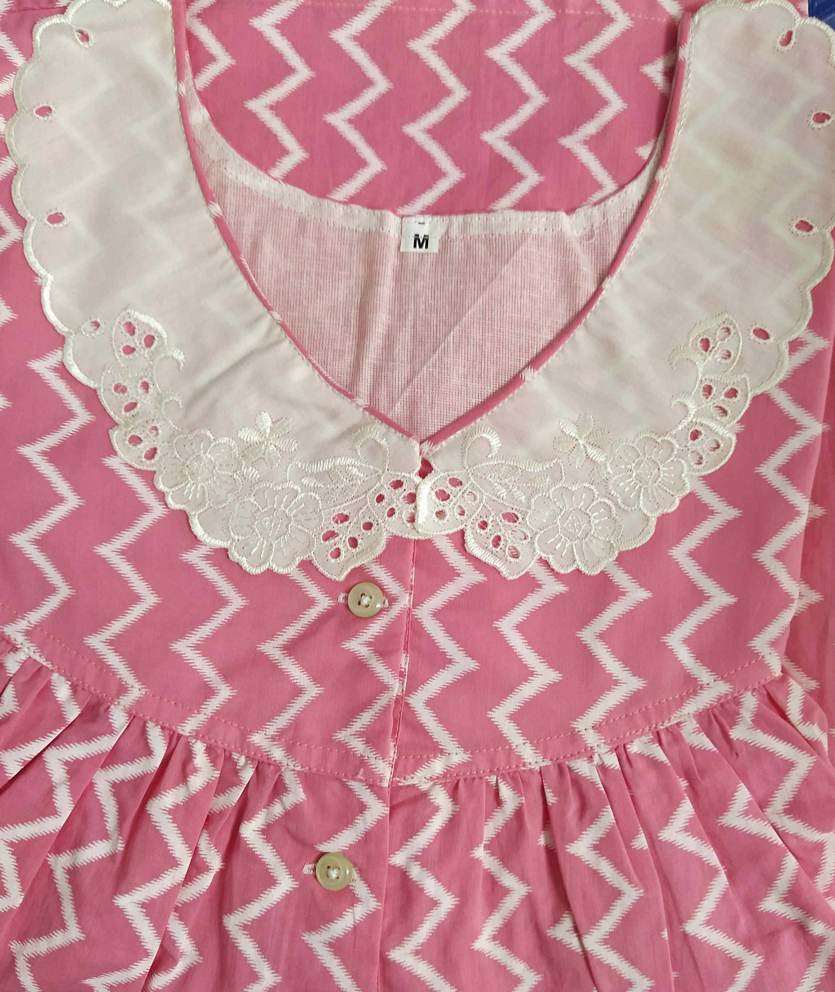 Soft Cotton Half Open Medium Printed Nighty