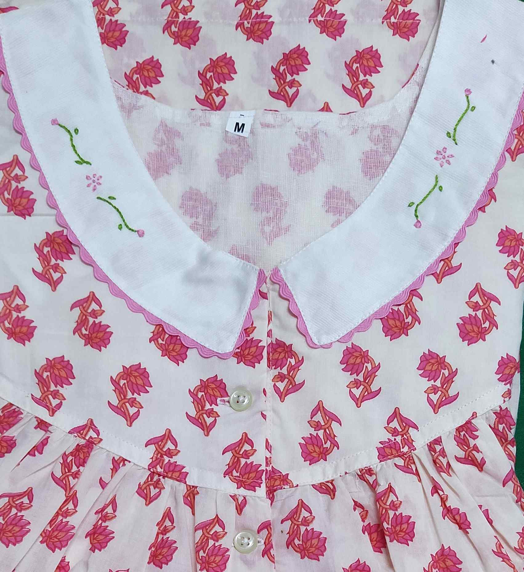 Soft Cotton Half Open Medium Printed Nighty